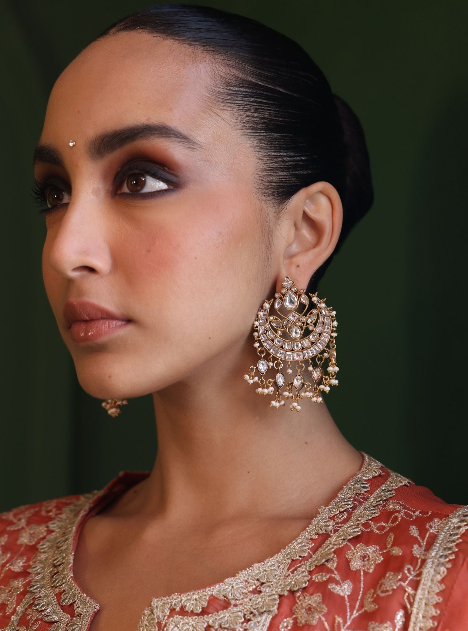 Pure Silver Sami Broad Chandbali