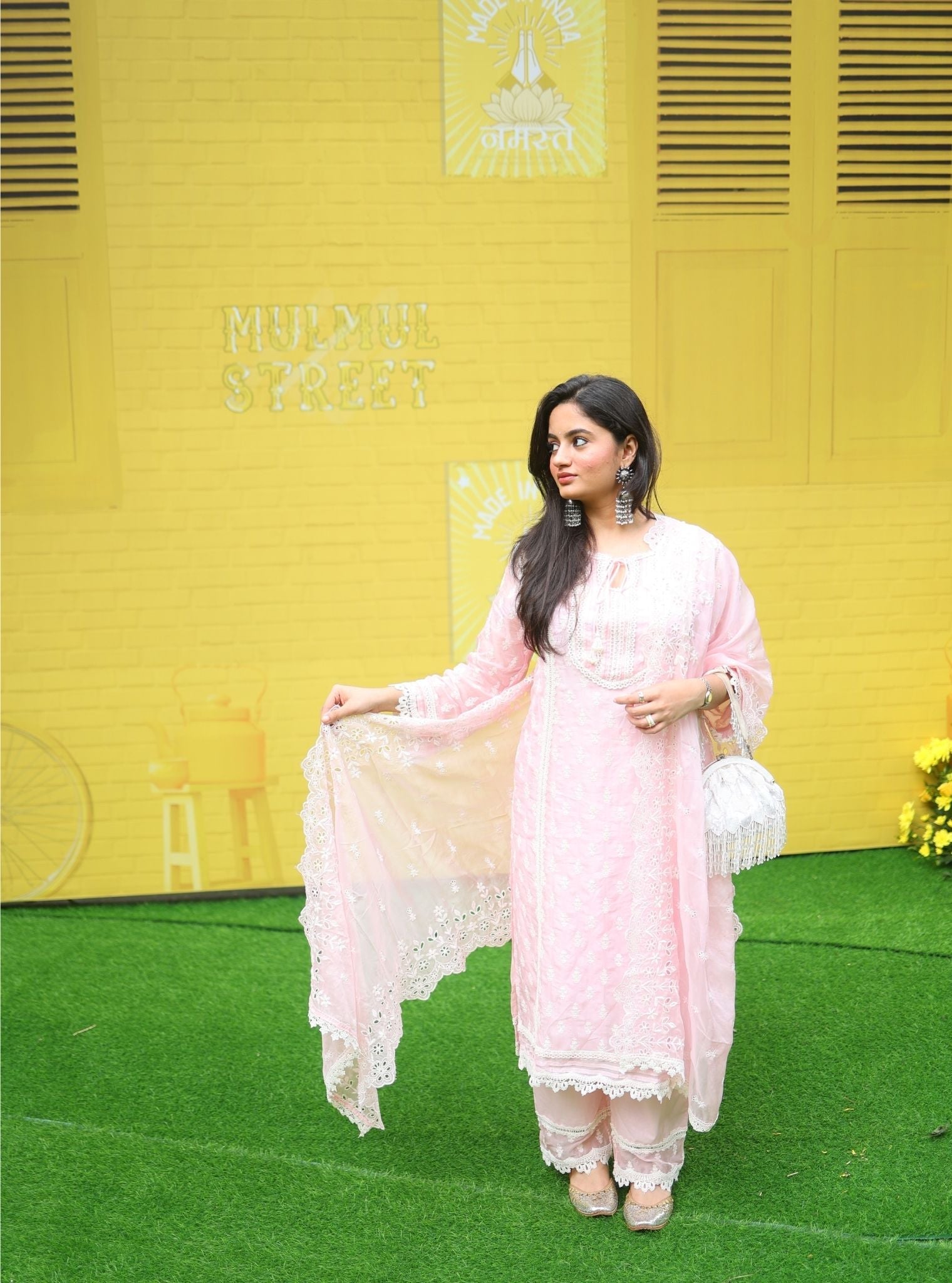 Aarina Organza Pink Kurta Set