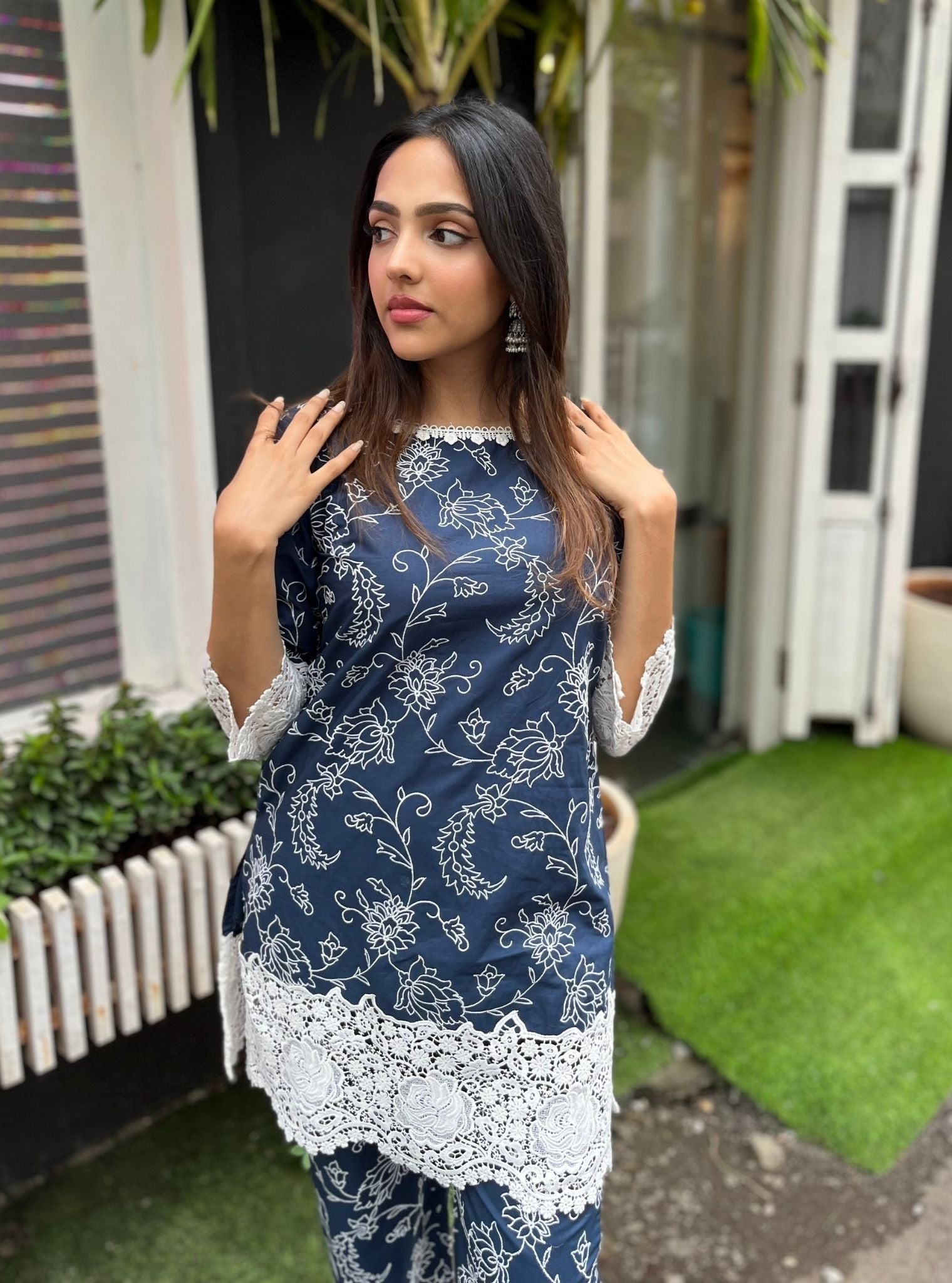 Ensley Supima Cotton Navy Kurta Set