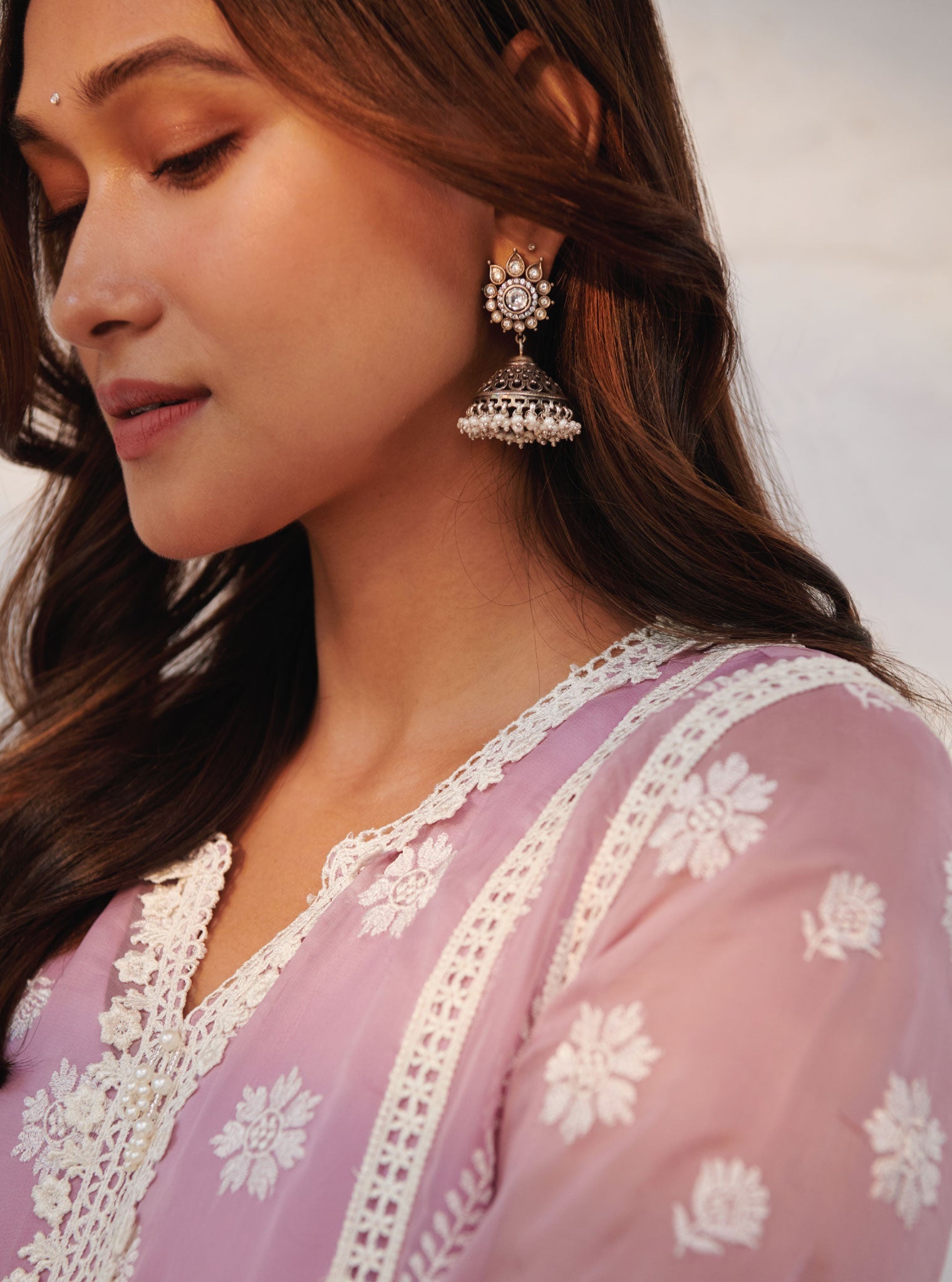 Armagh Organza Lilac Kurta with Sharara Set