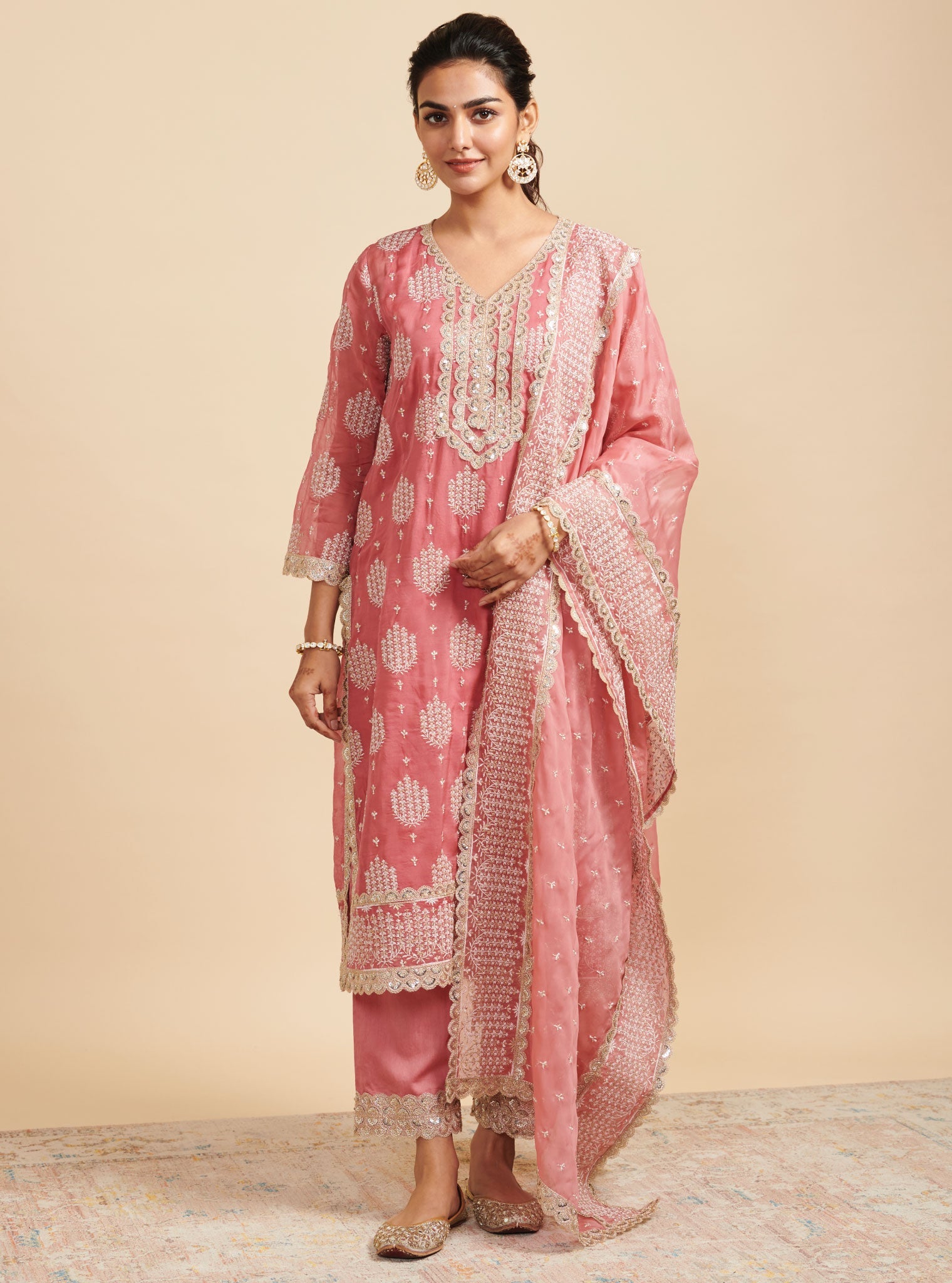 Shagna Organza Mauve Kurta Set