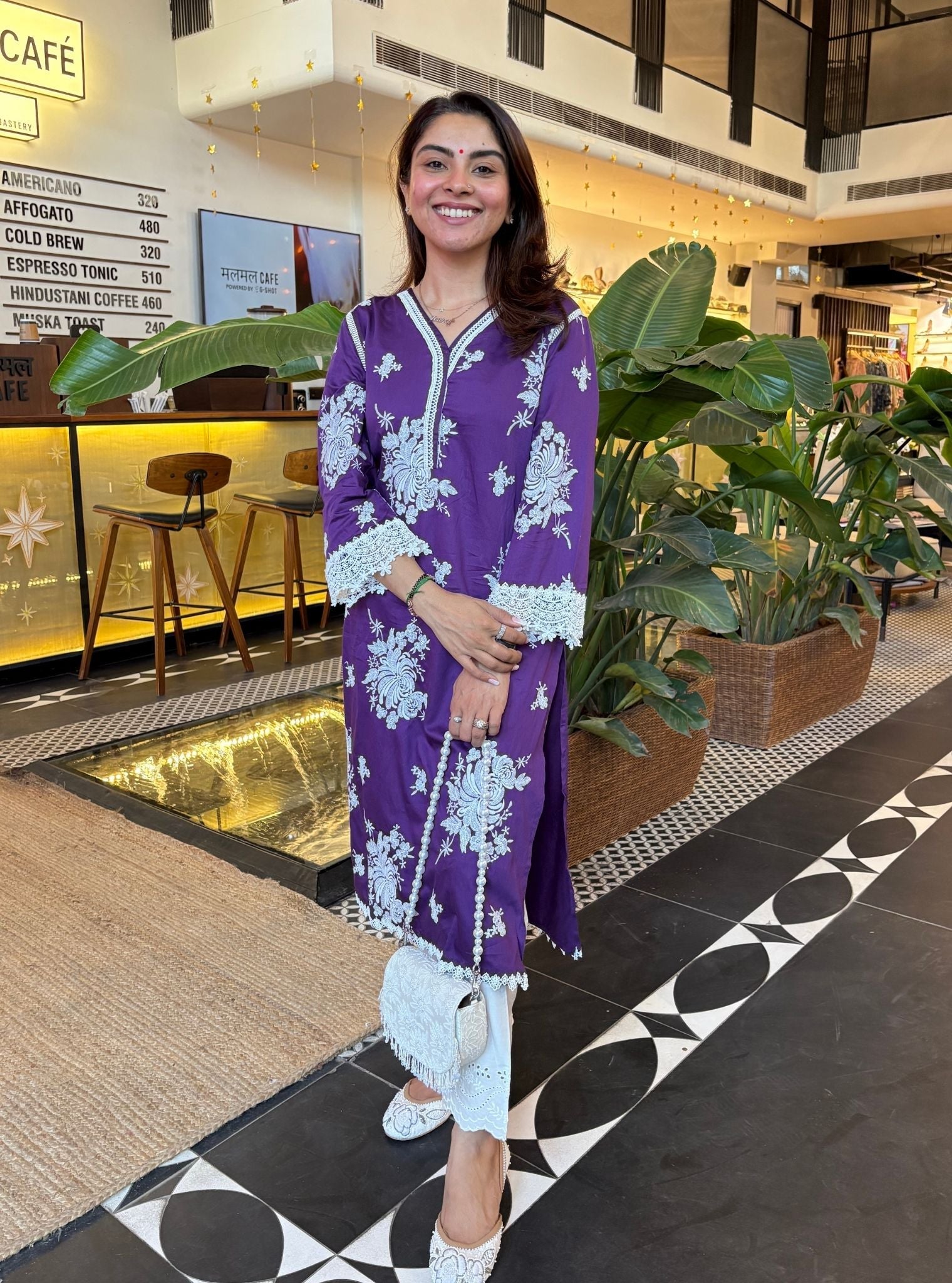 Iraavat Supima Cotton Purple Kurta Set