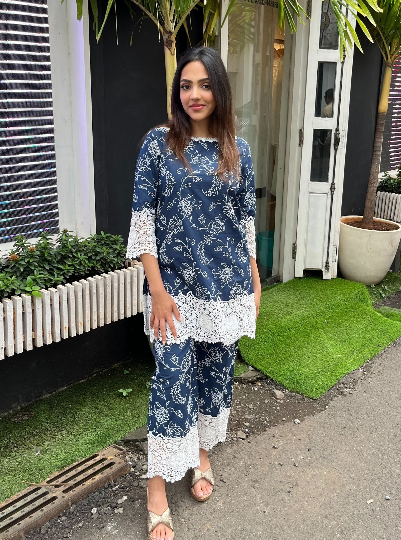 Ensley Supima Cotton Navy Kurta Set