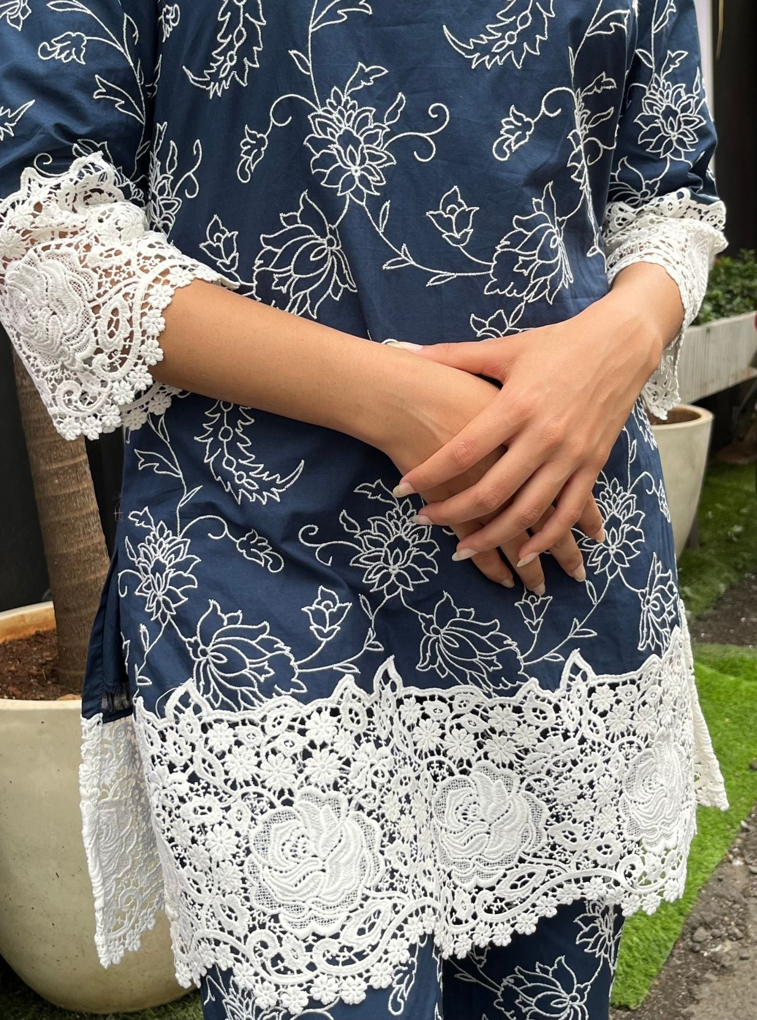 Ensley Supima Cotton Navy Kurta Set