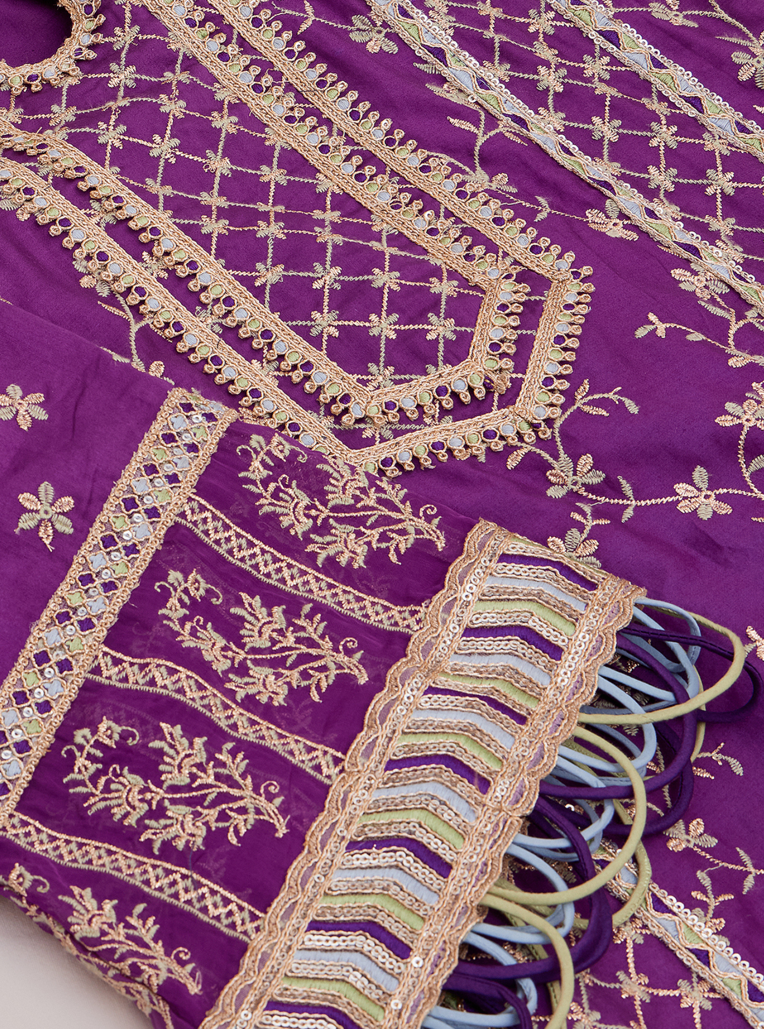 Briti Pima Purple Kurta Set