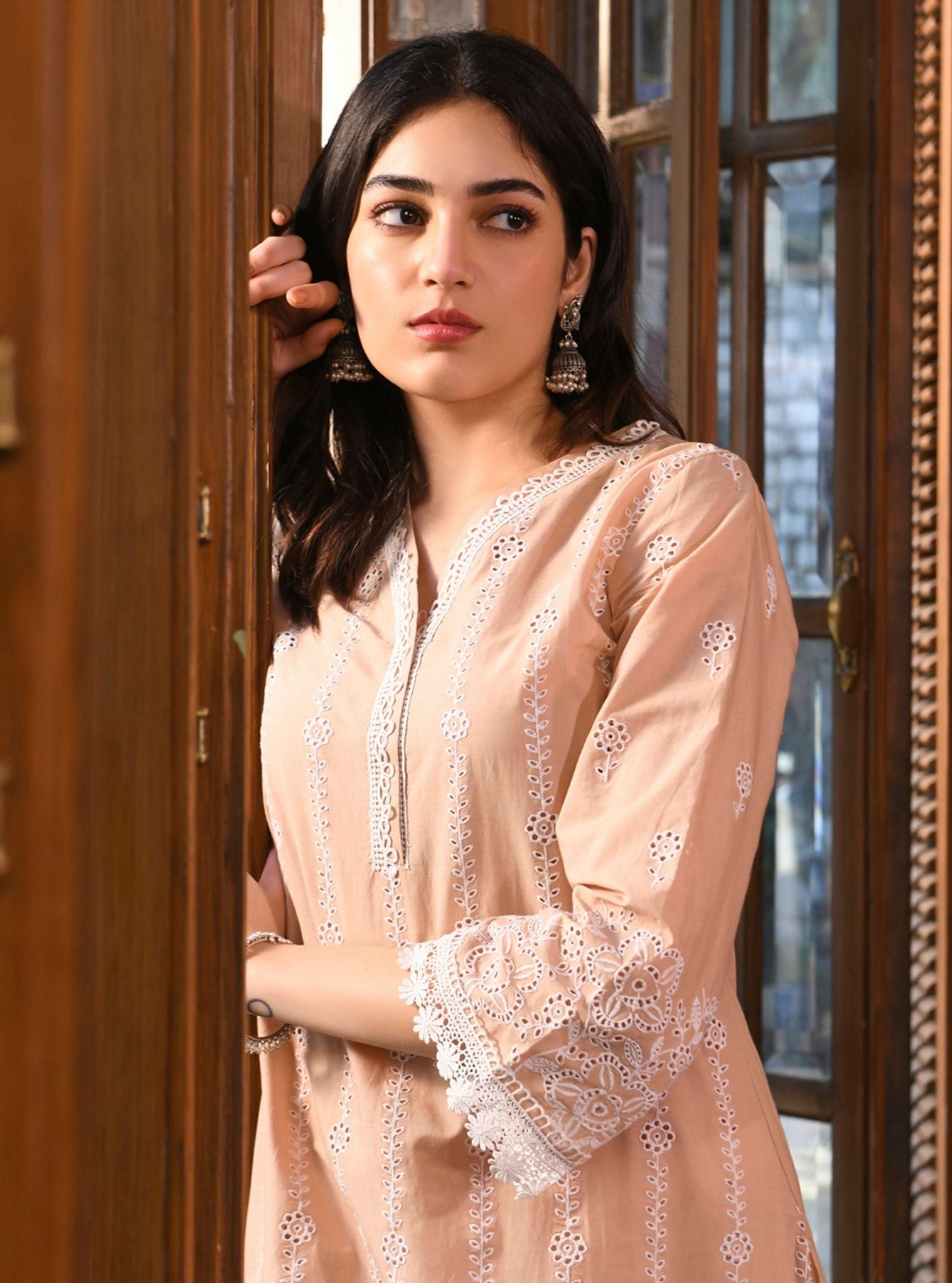 Fila Supima Cotton Beige Kurta Set