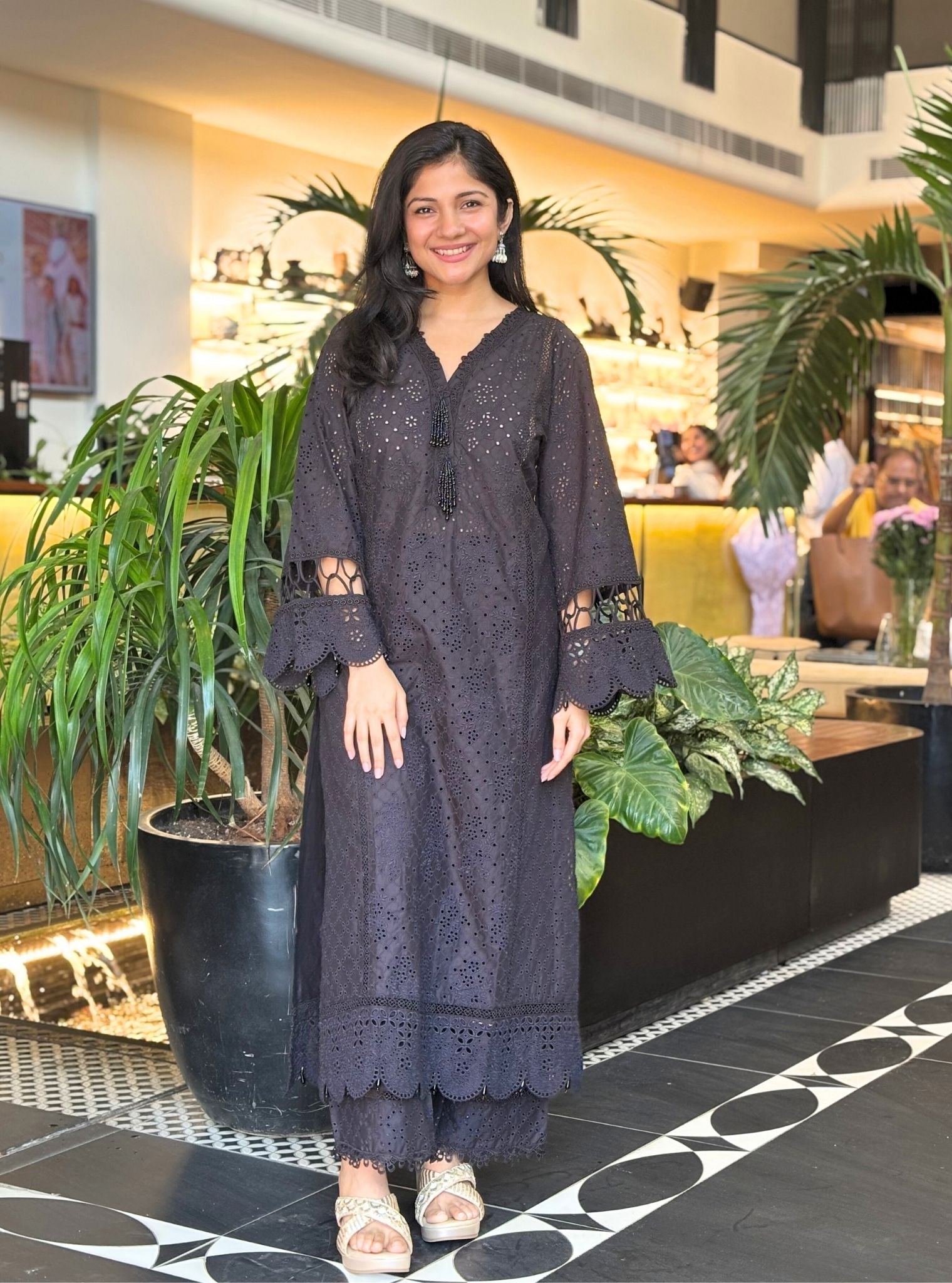 Aaira Supima Cotton Black Kurta Set