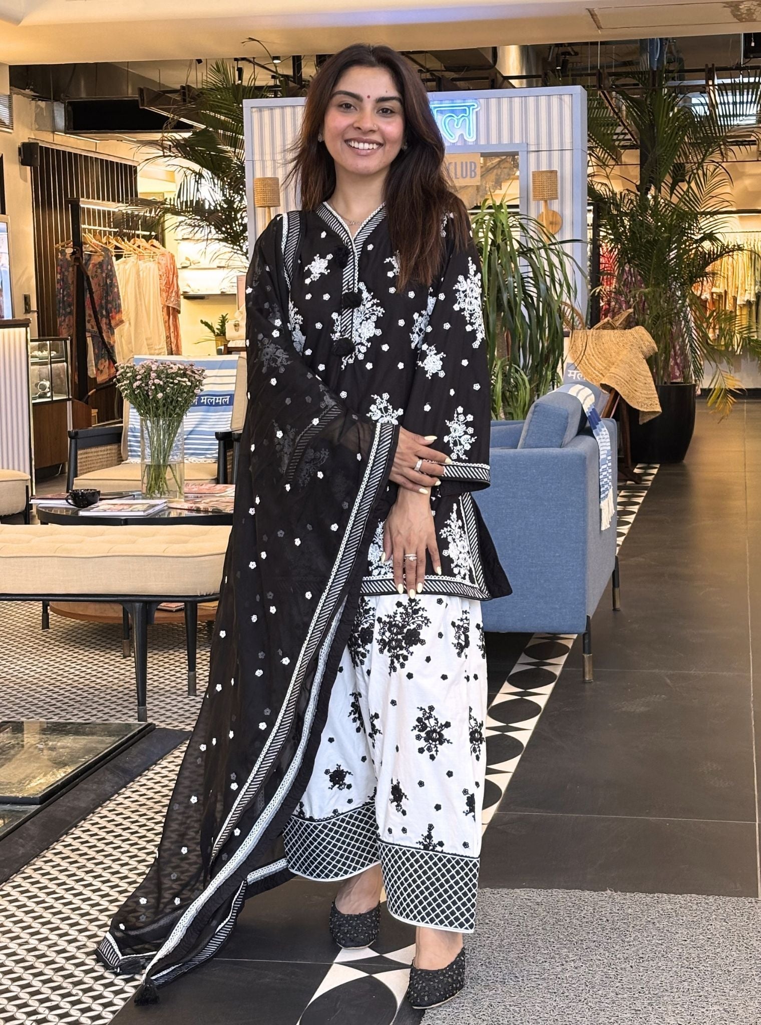 Valence Supima Cotton Black Kurta Set