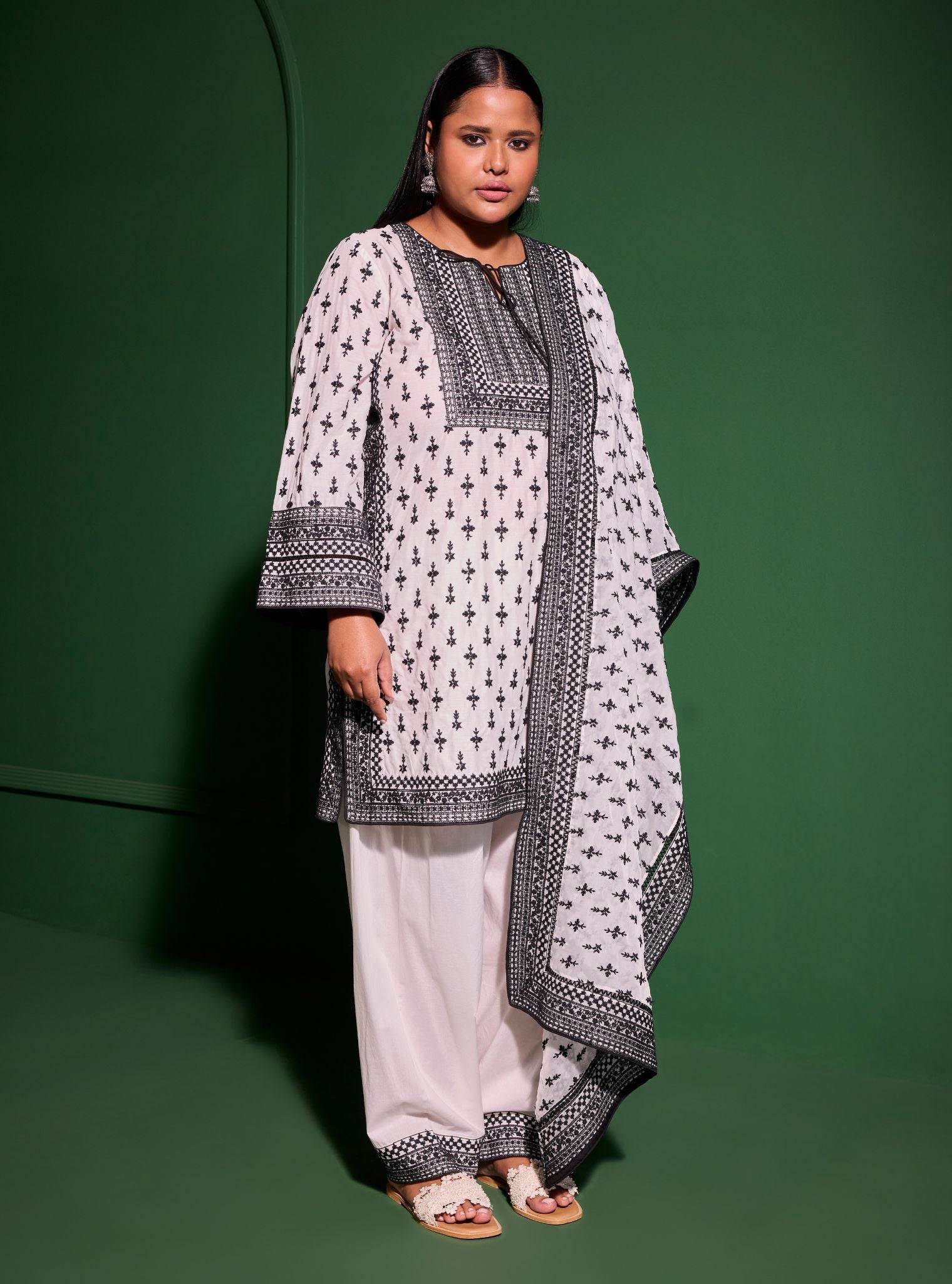 Sree Supima Cotton Off White Kurta with Salwar Set