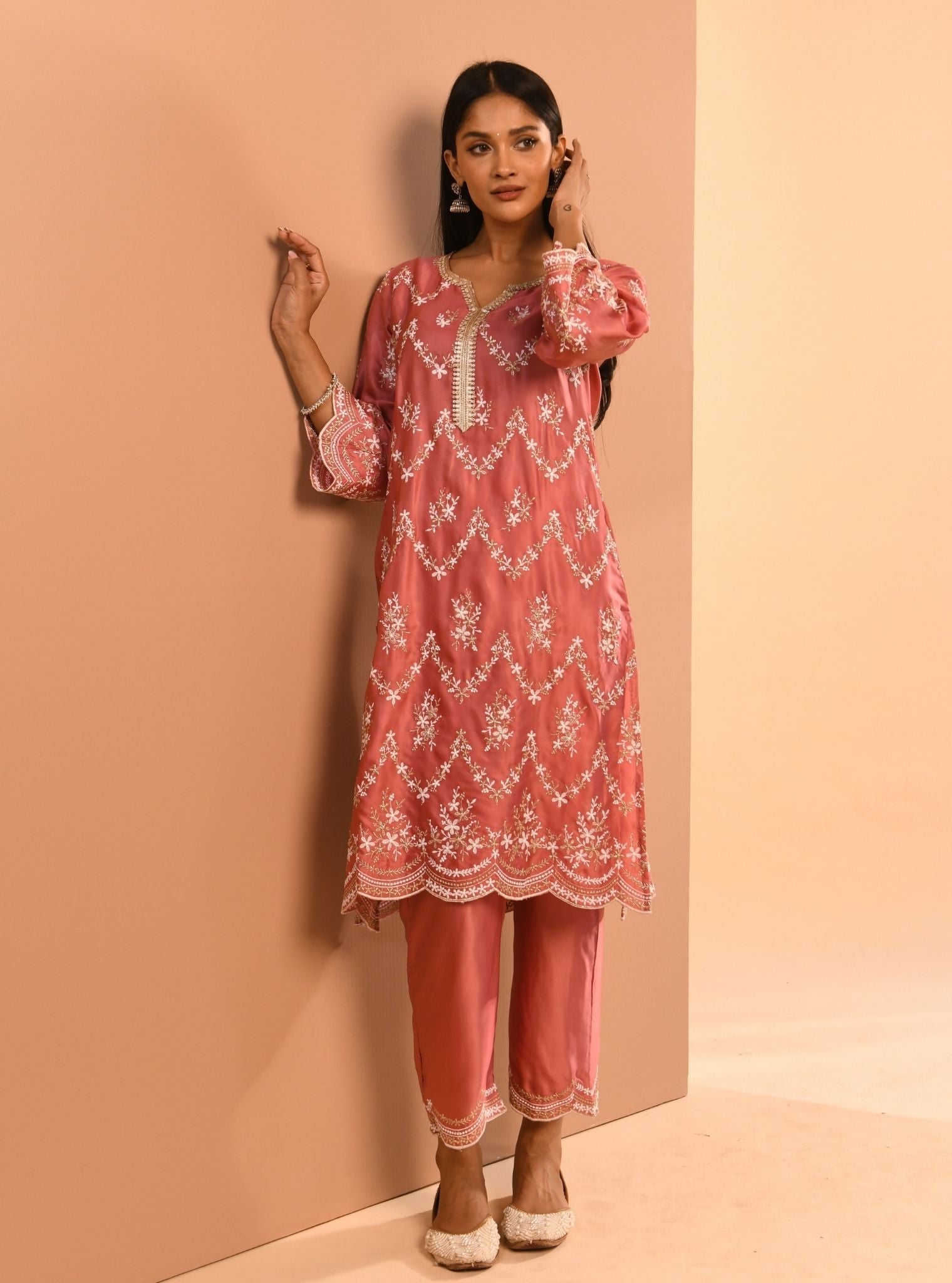 Valaya Cupro Mauve Kurta Set