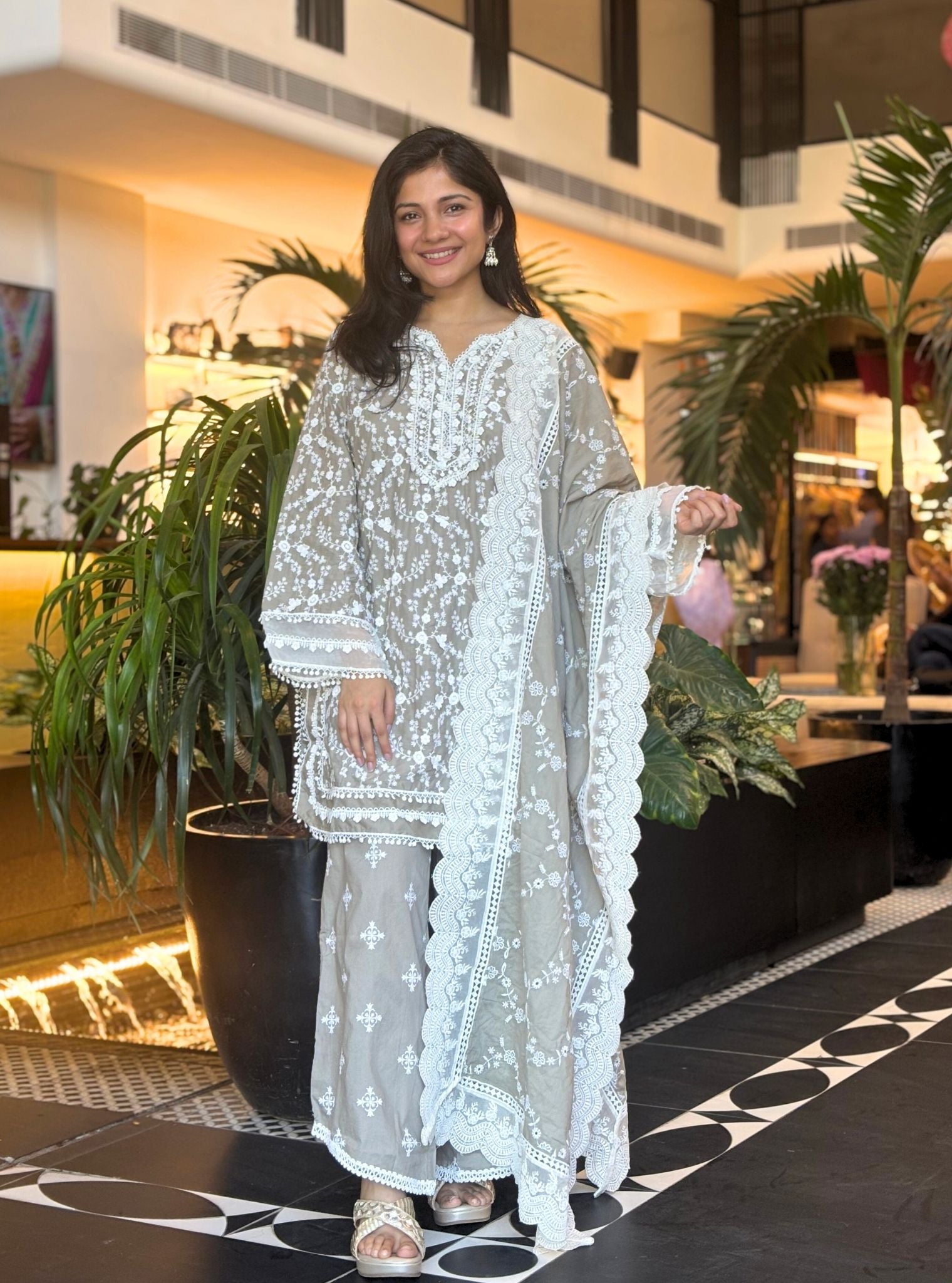 Kanji Supima Cotton Grey Kurta with Vera Grey Pant Set