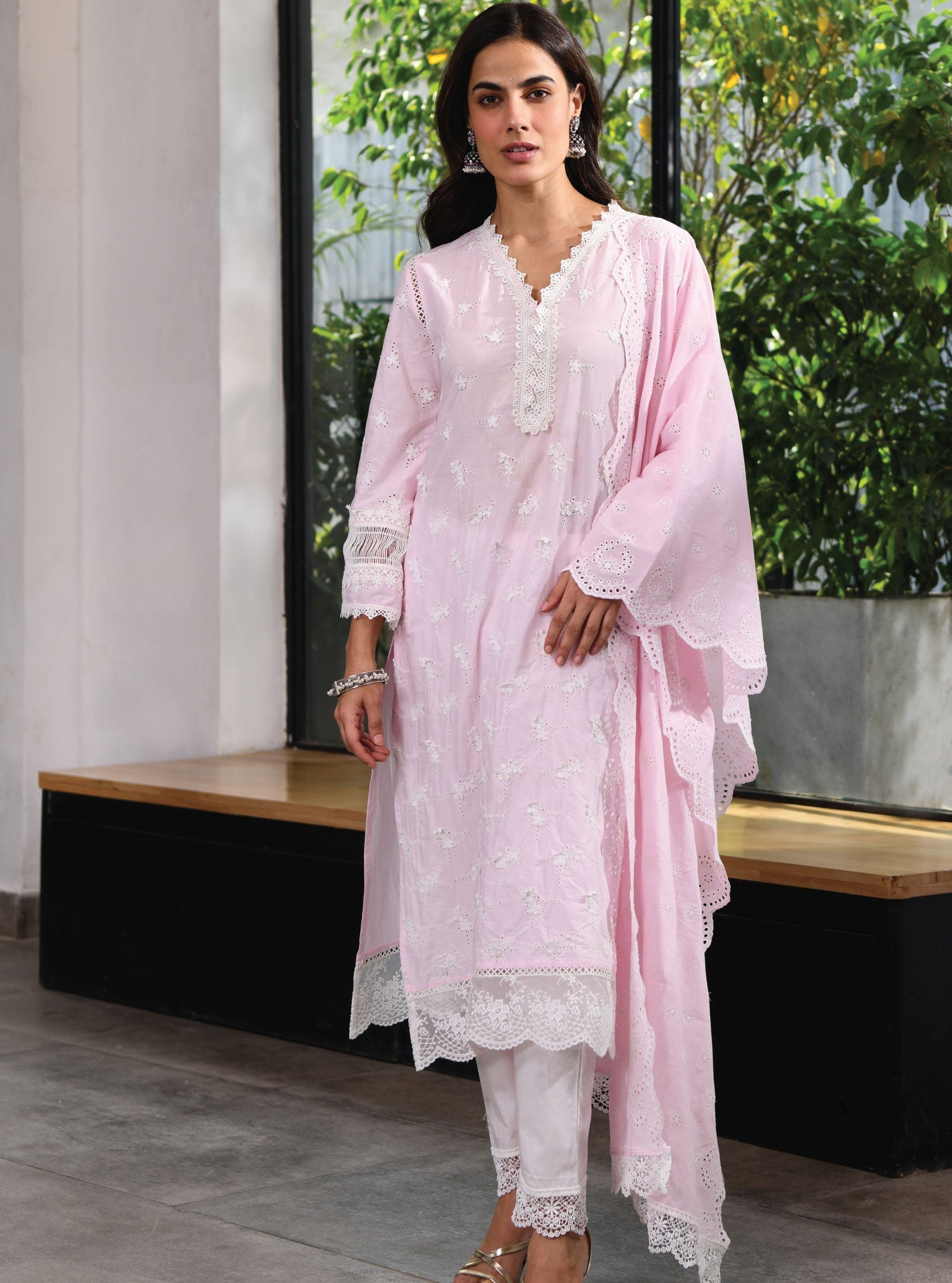 Salisbury Supima Cotton Pink Kurta Set