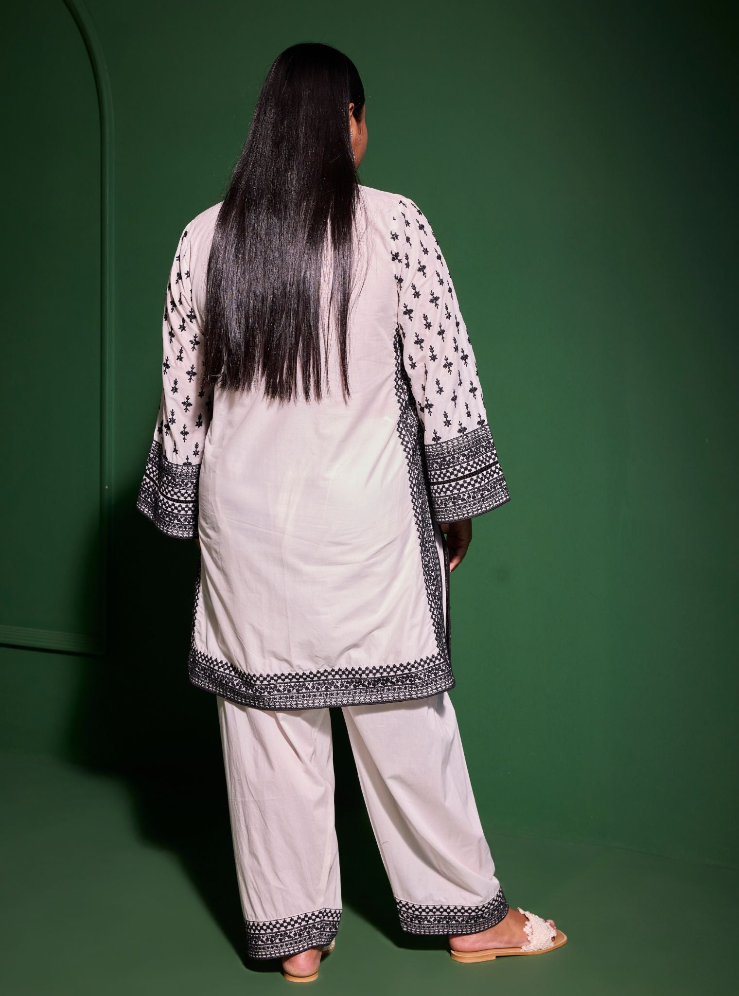 Sree Supima Cotton Off White Kurta with Salwar Set