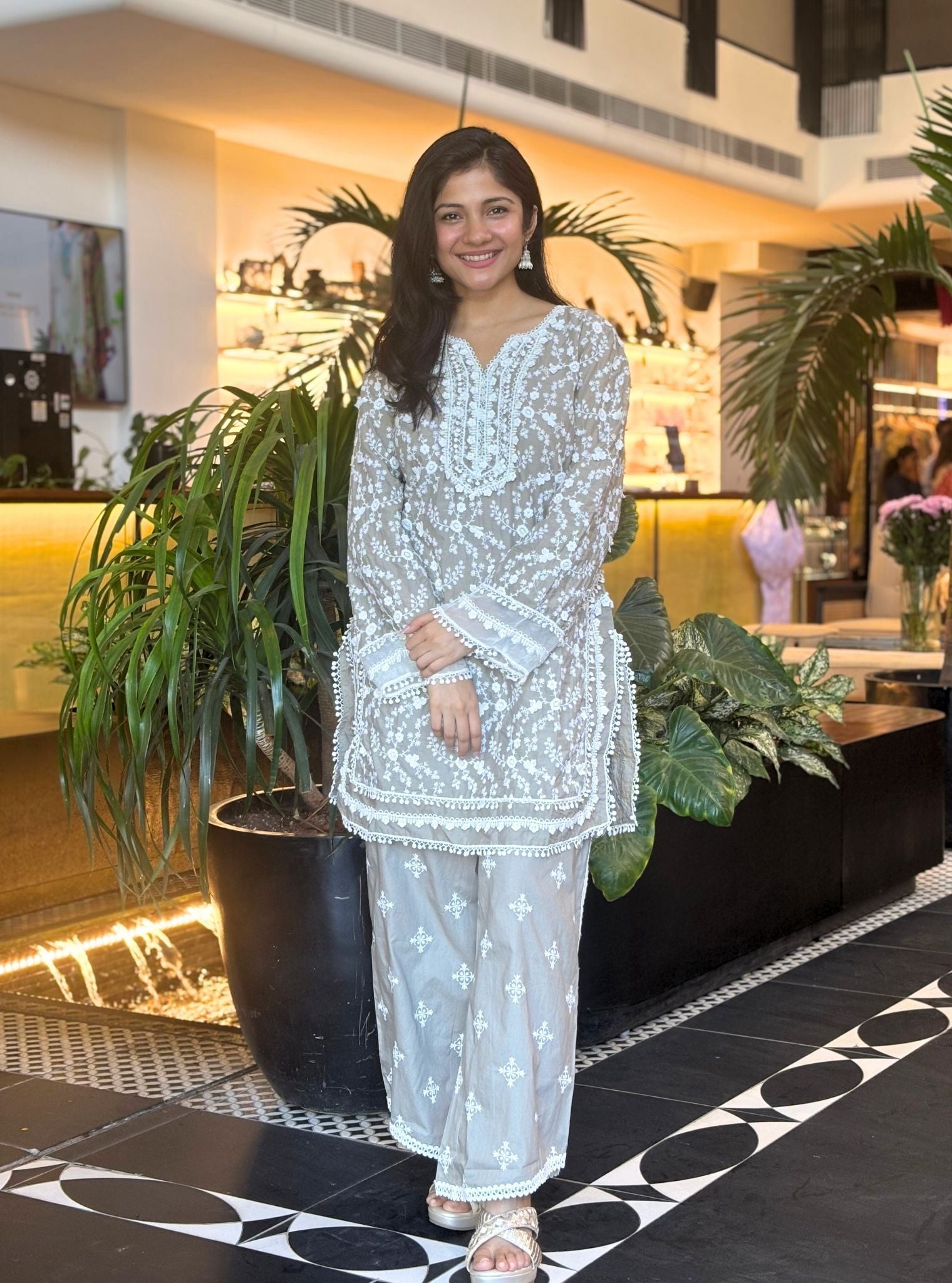 Kanji Supima Cotton Grey Kurta with Vera Grey Pant Set