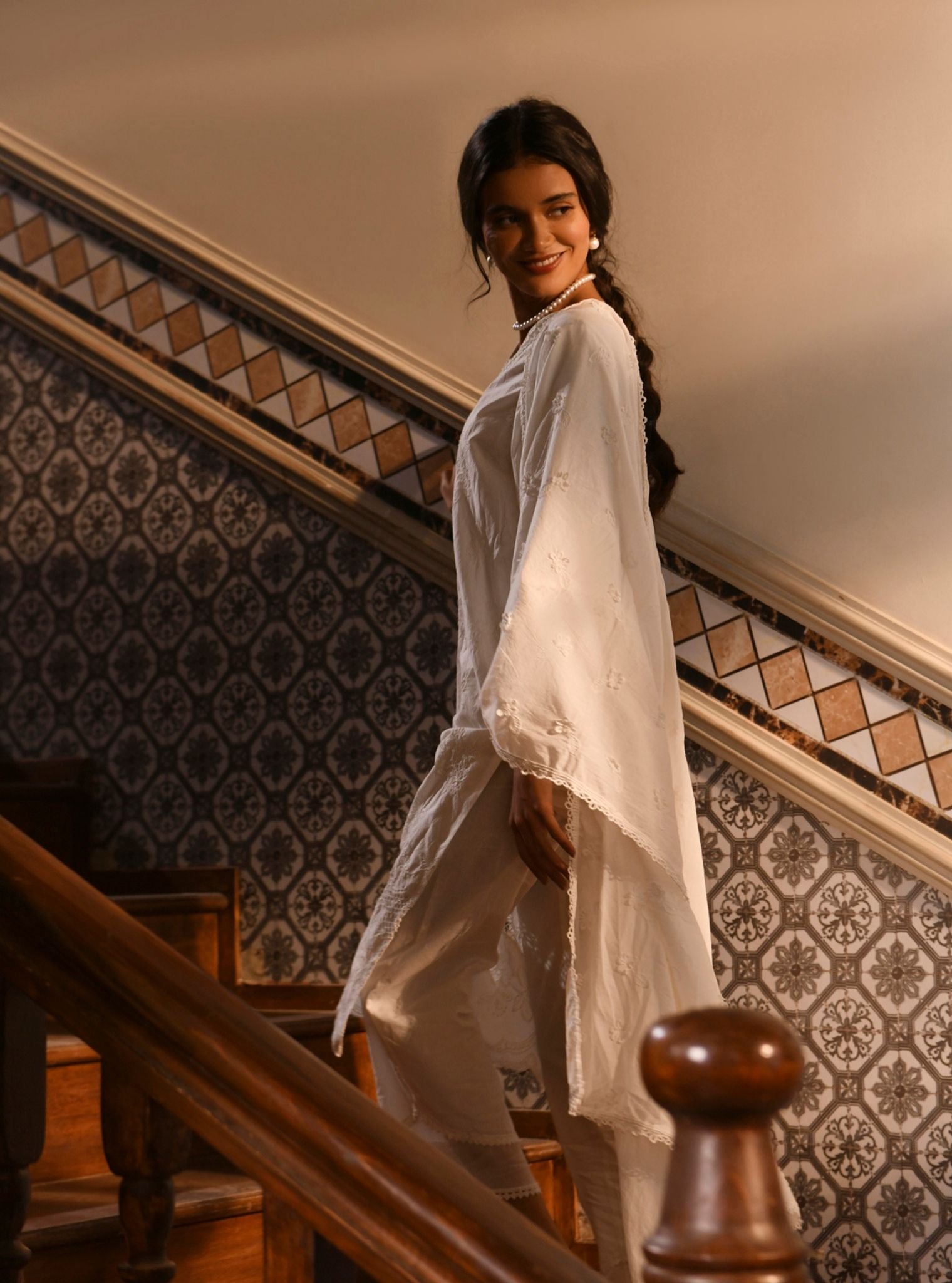 Giti Supima Cotton White Kurta Set