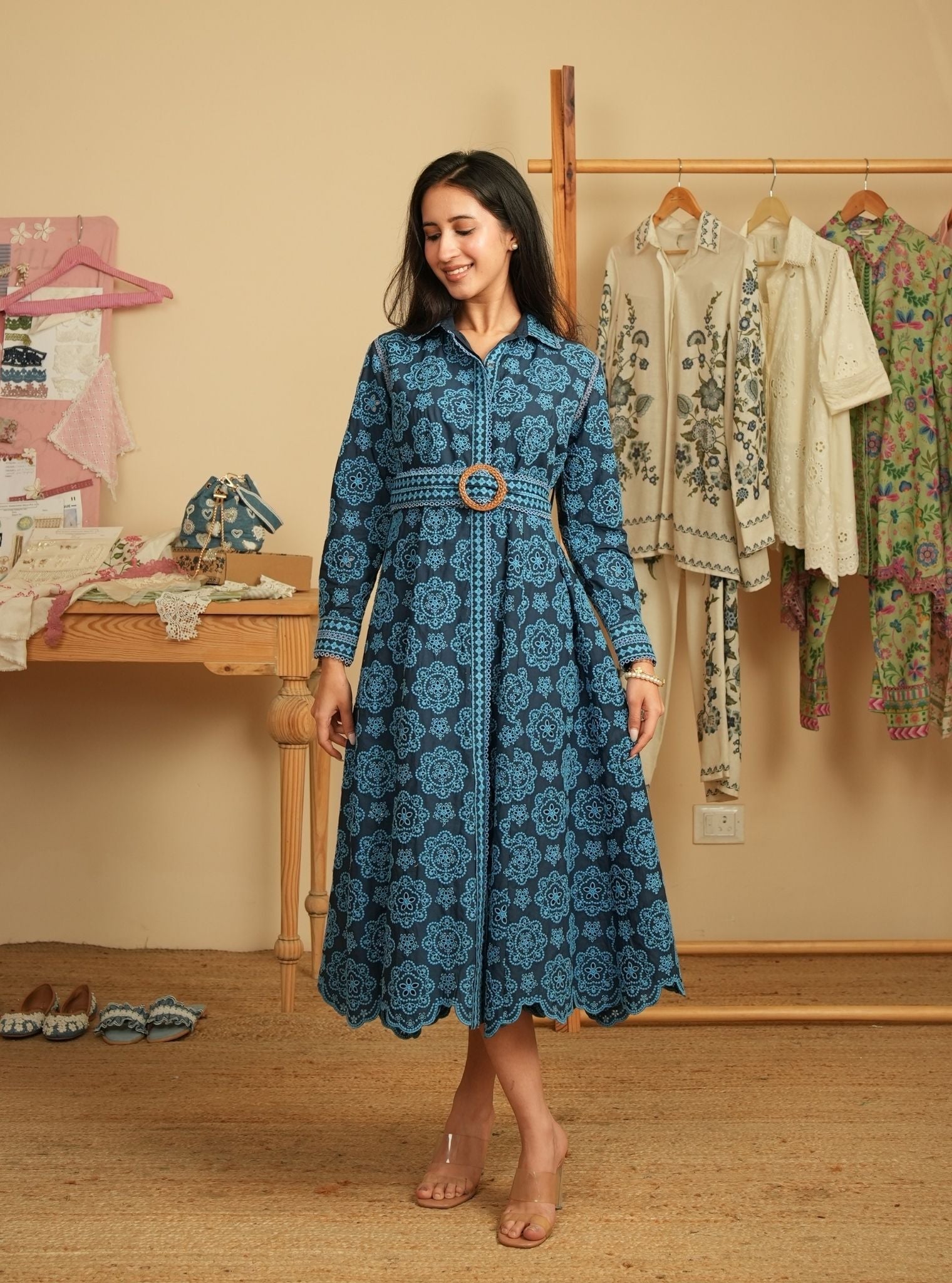 Sansa Supima Cotton Navy Dress