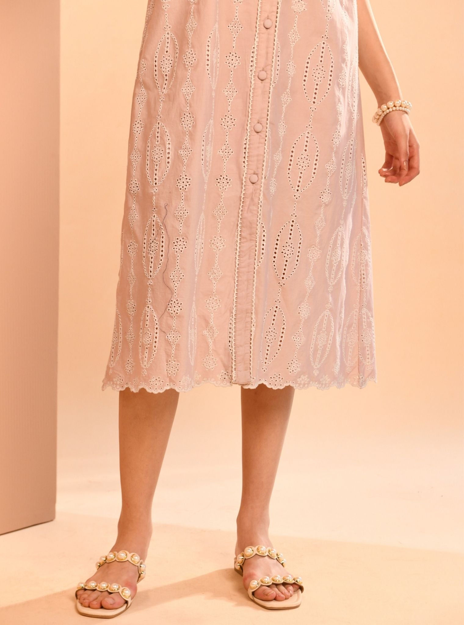 Rosaria Supima Cotton Dusty Pink Long Dress