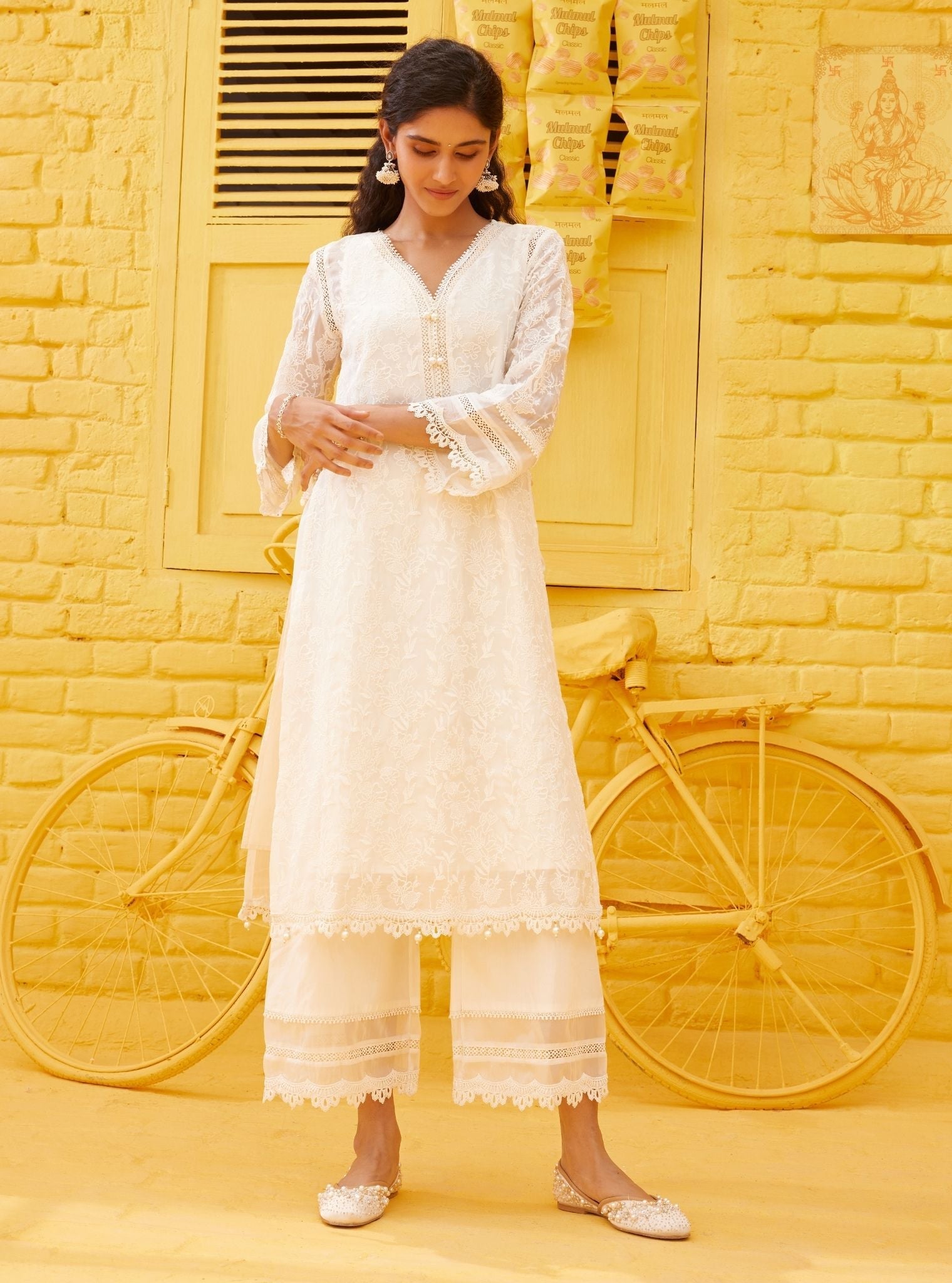 Cahya Organza Off White Kurta Set