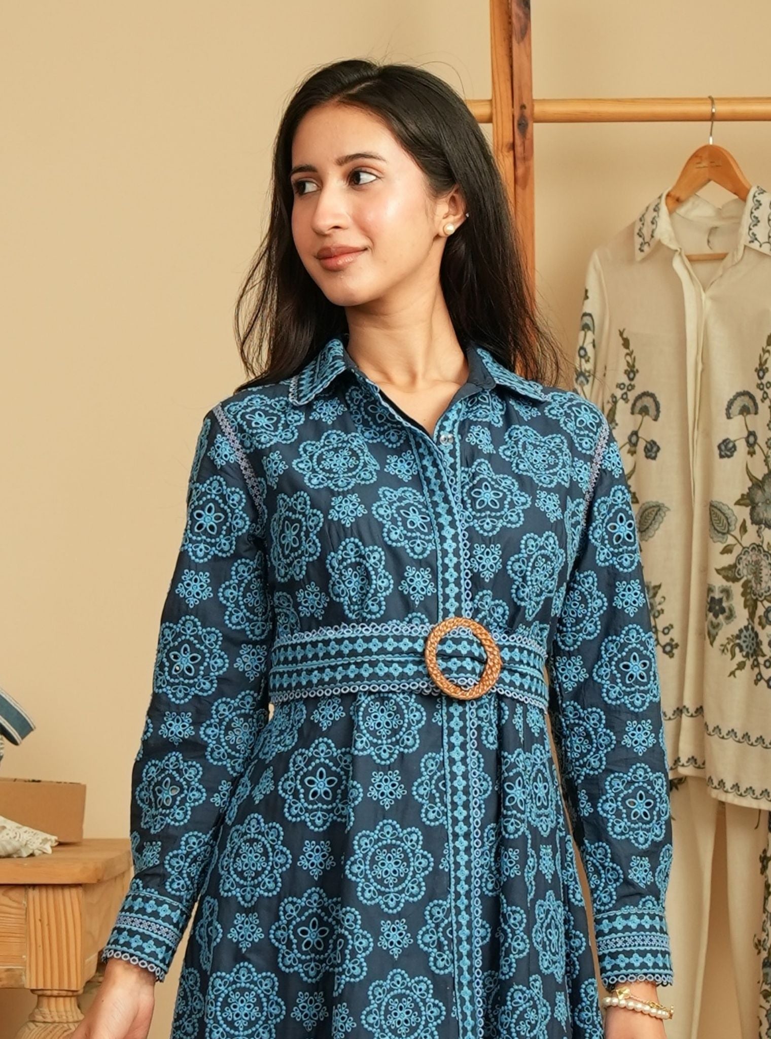 Sansa Supima Cotton Navy Dress