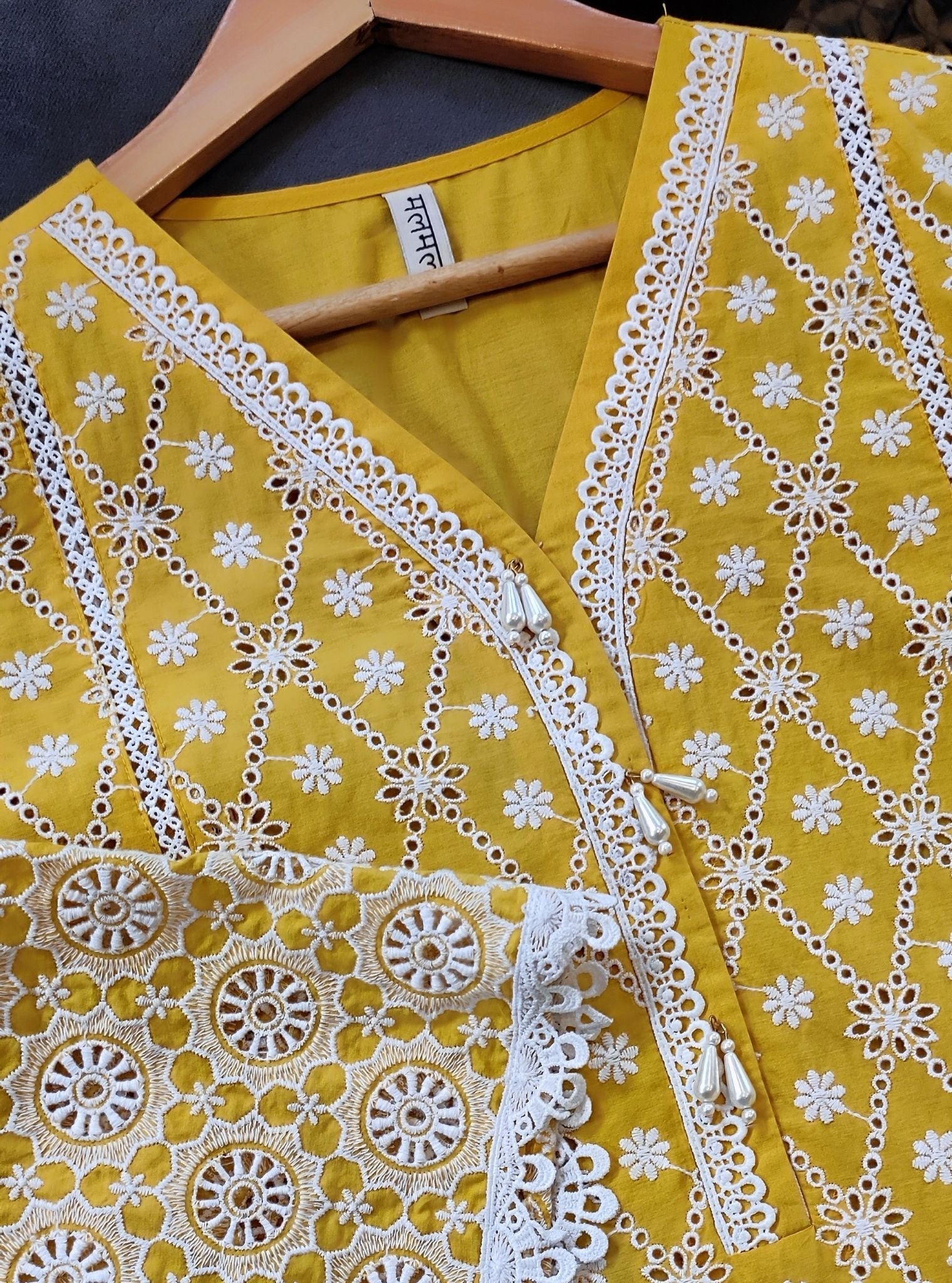 Asti Supima Cotton Yellow Kurta Set