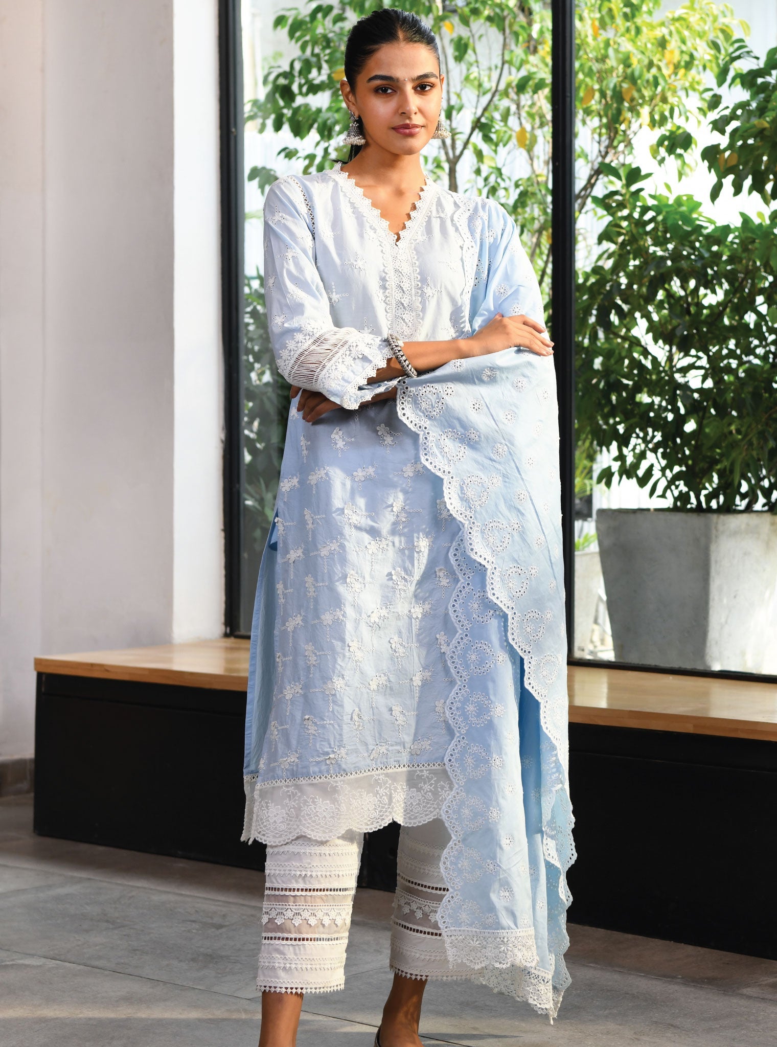 Salisbury Supima Cotton Blue Kurta Set