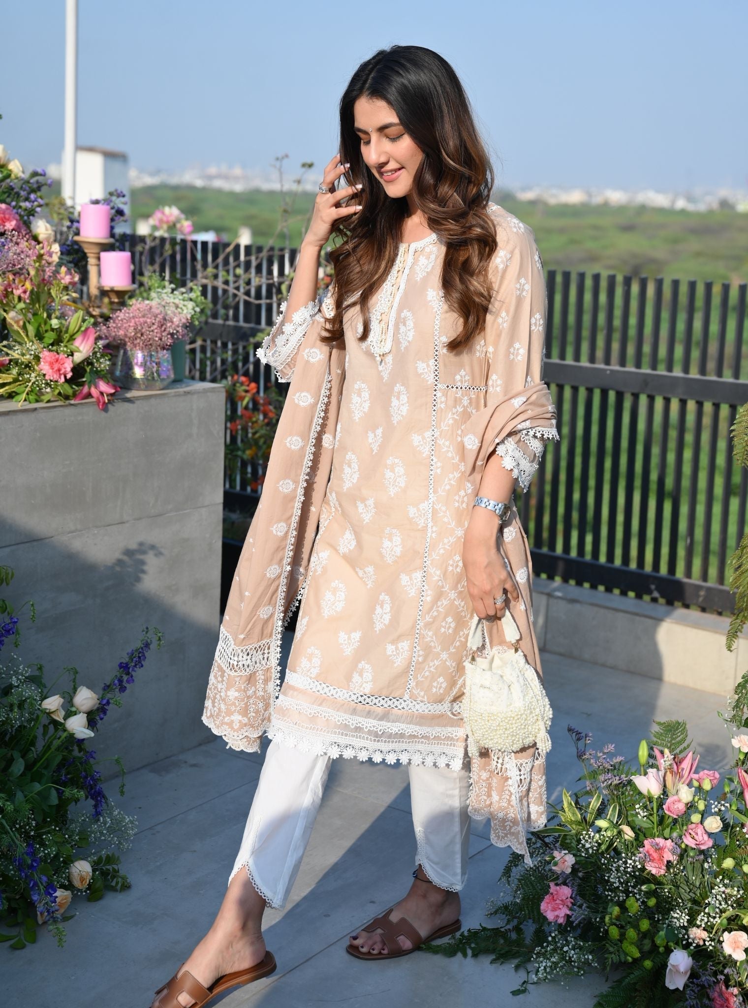 Darya Supima Cotton Beige Kurta Set