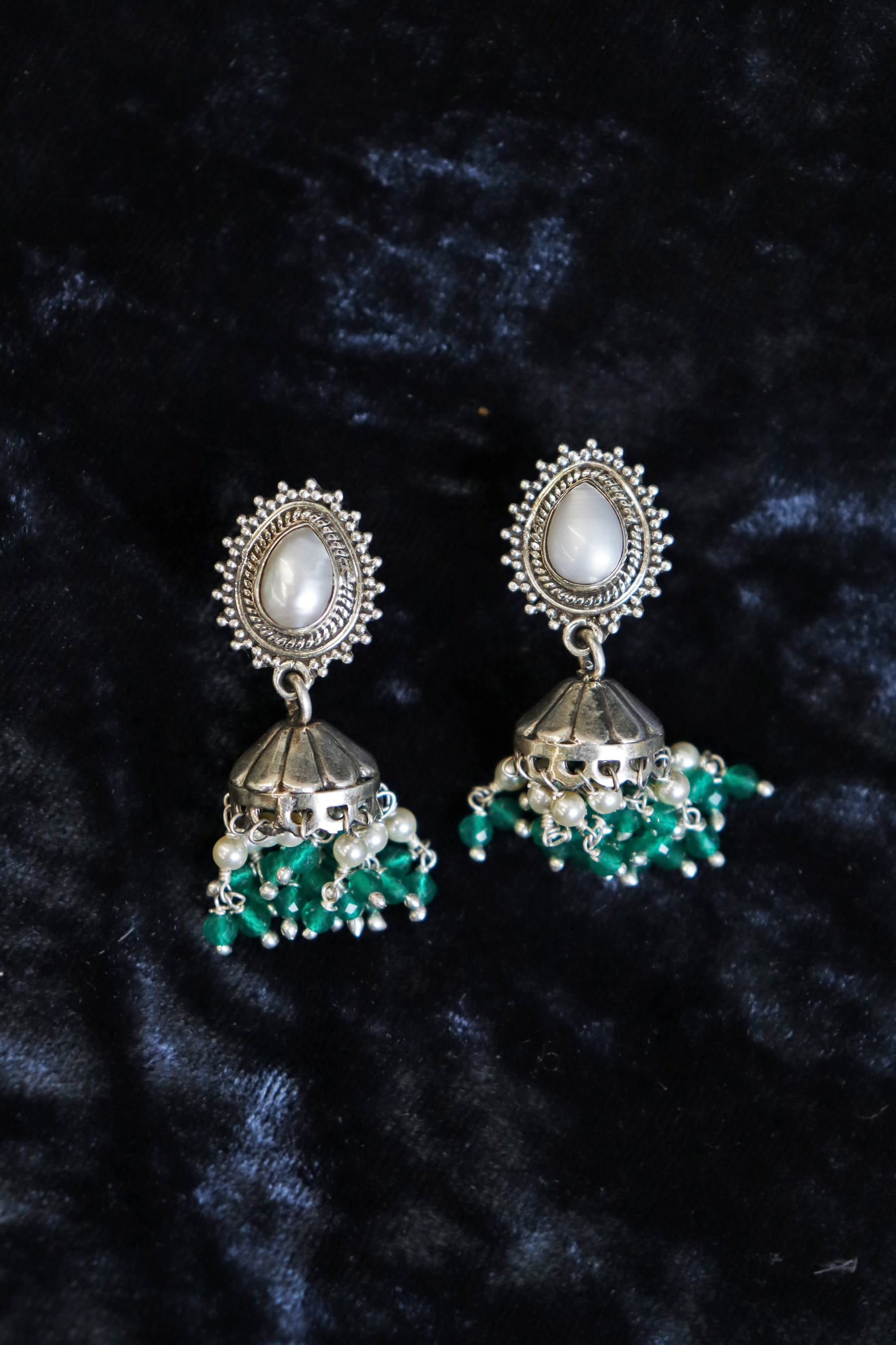Pure Silver Gul L.Green Earrings