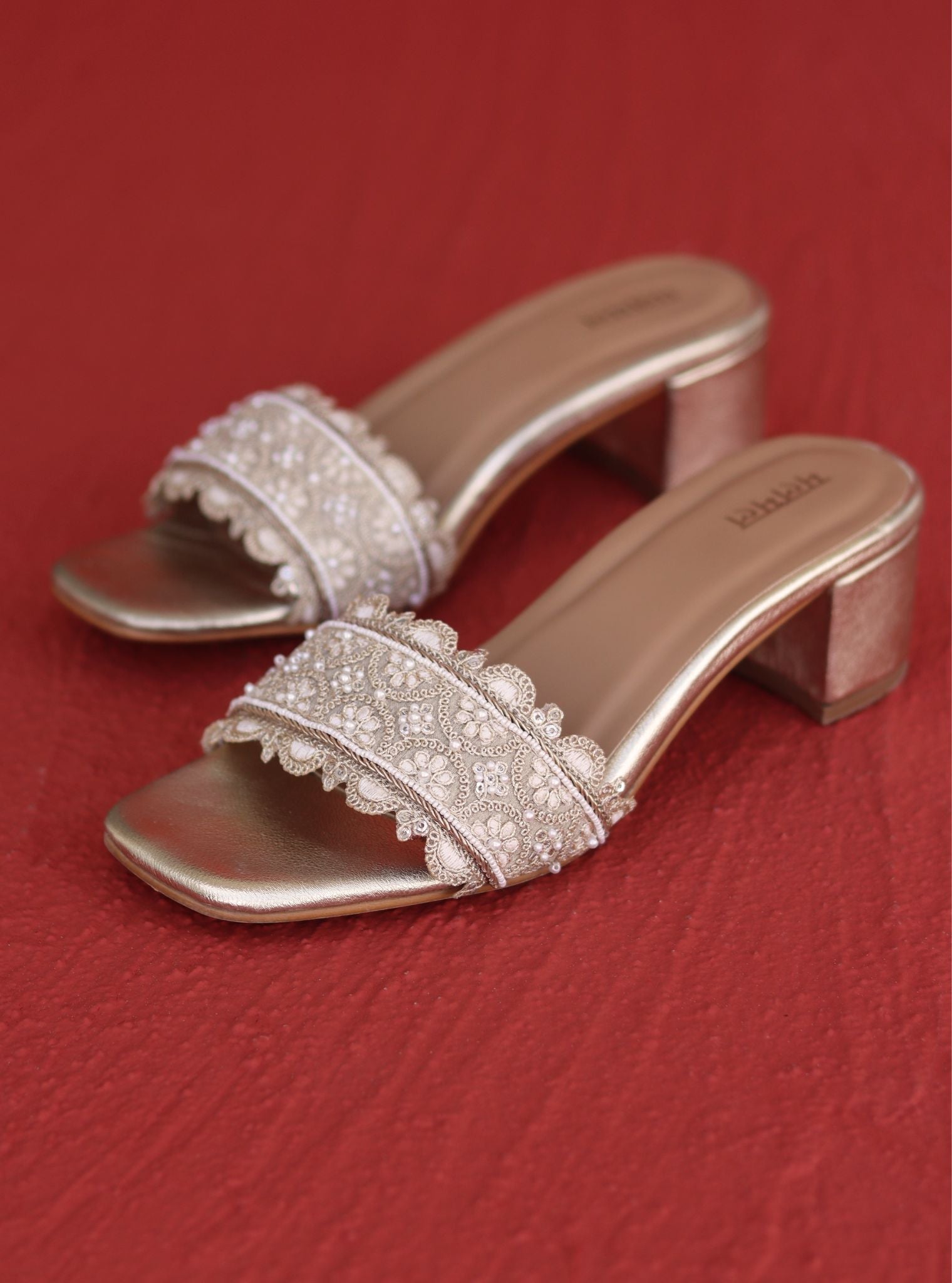 Kshipra Gold Vegan Block Heel