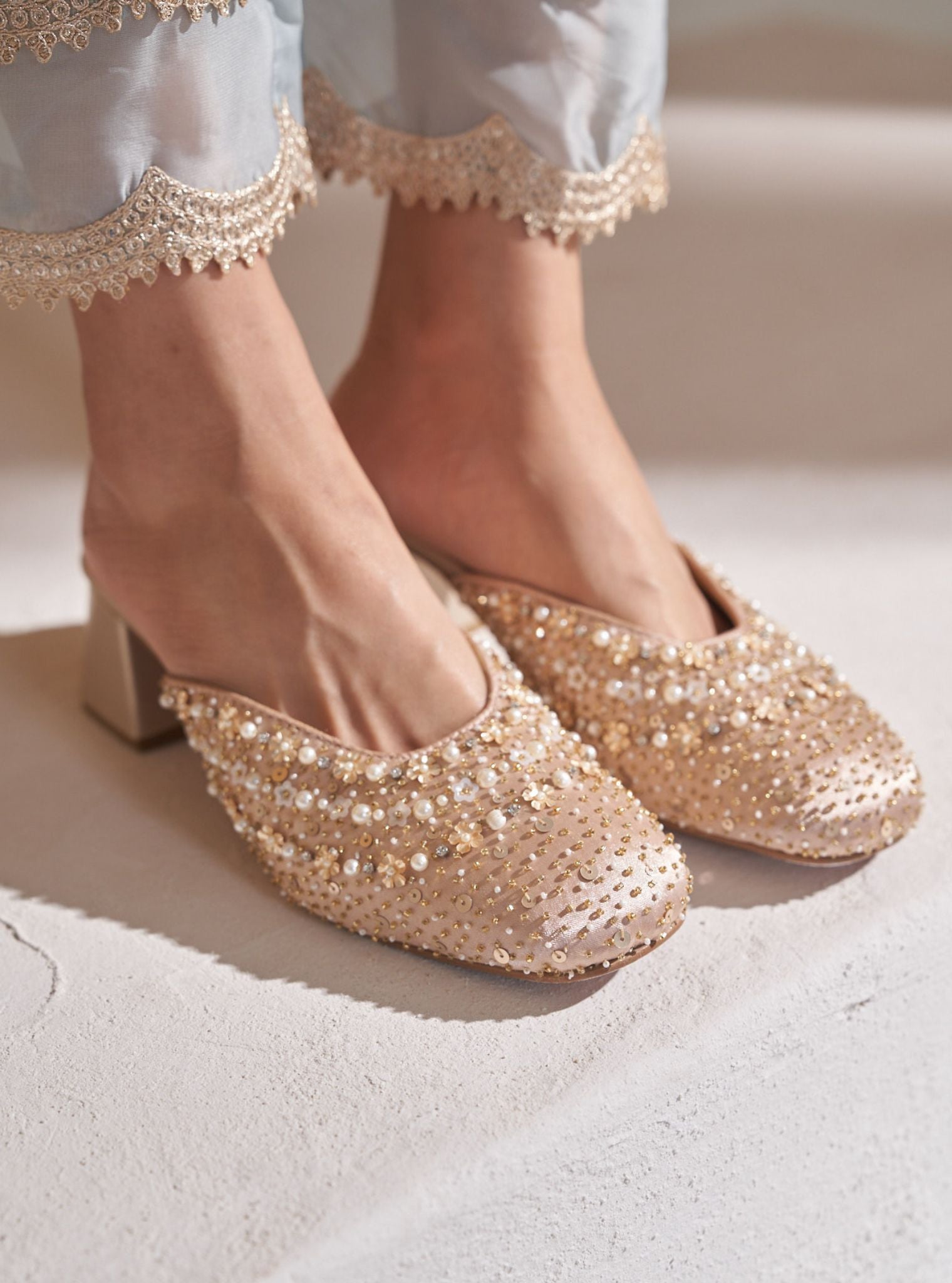 Samara Rose Gold Vegan Mule Heel