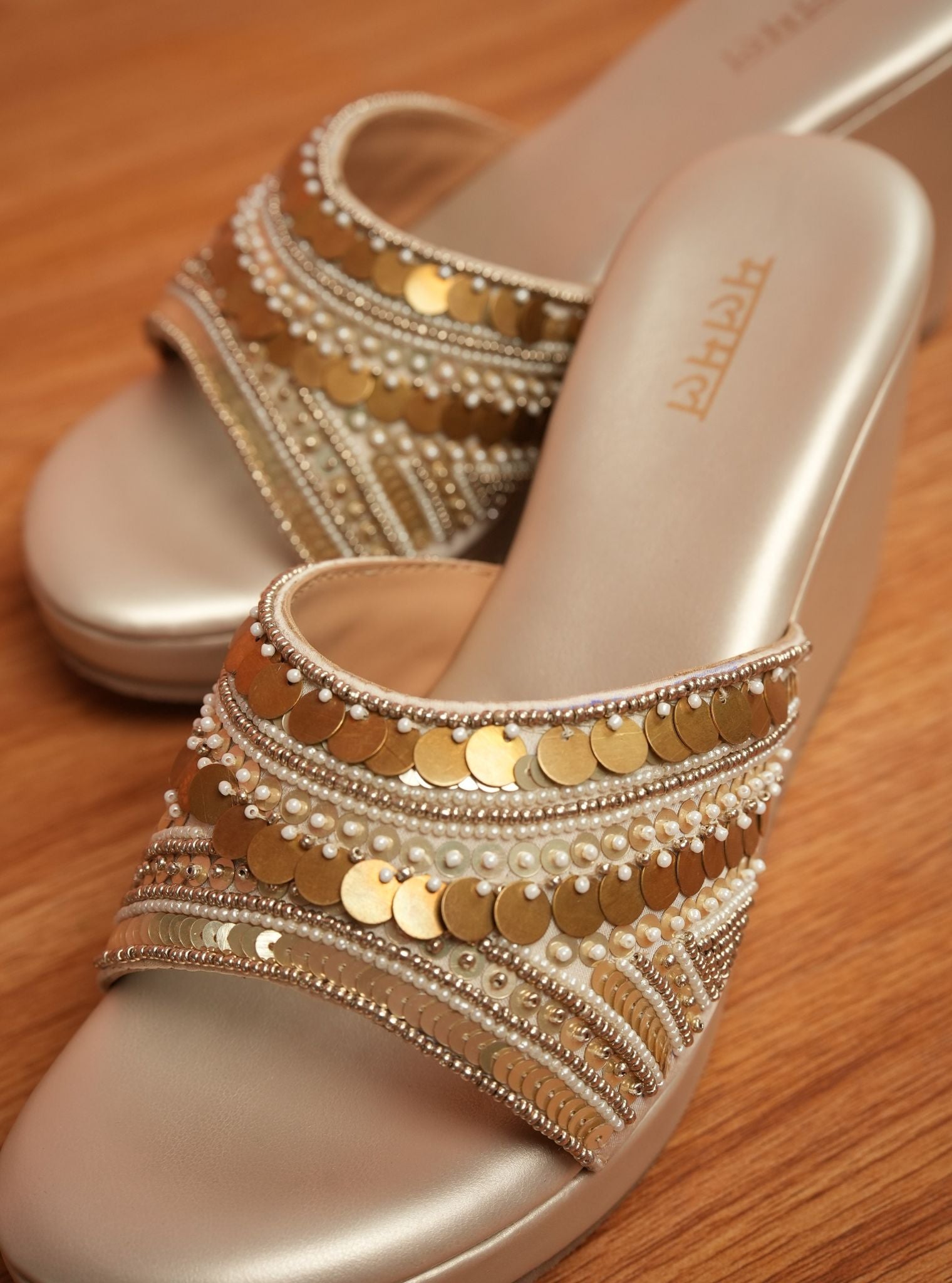 Ariel Gold Vegan Wedge Heel