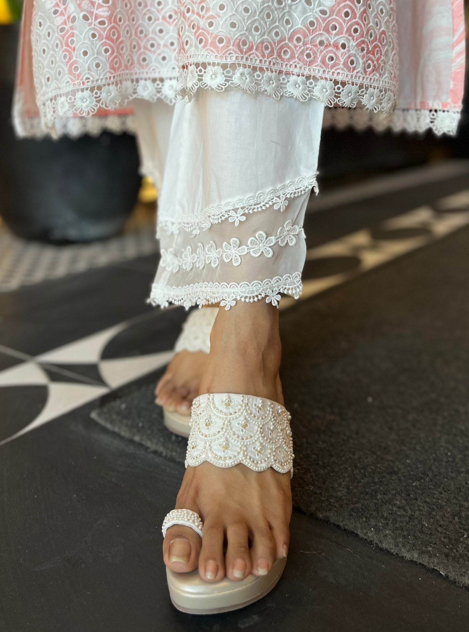 Marble Supima Cotton Opal Pink Kurta Set