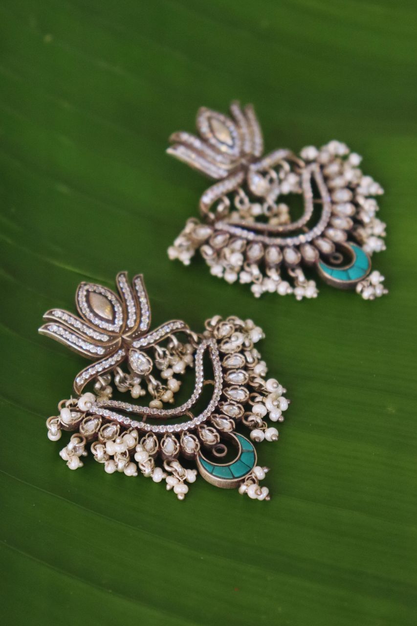 Pure Silver Ratan Earrings