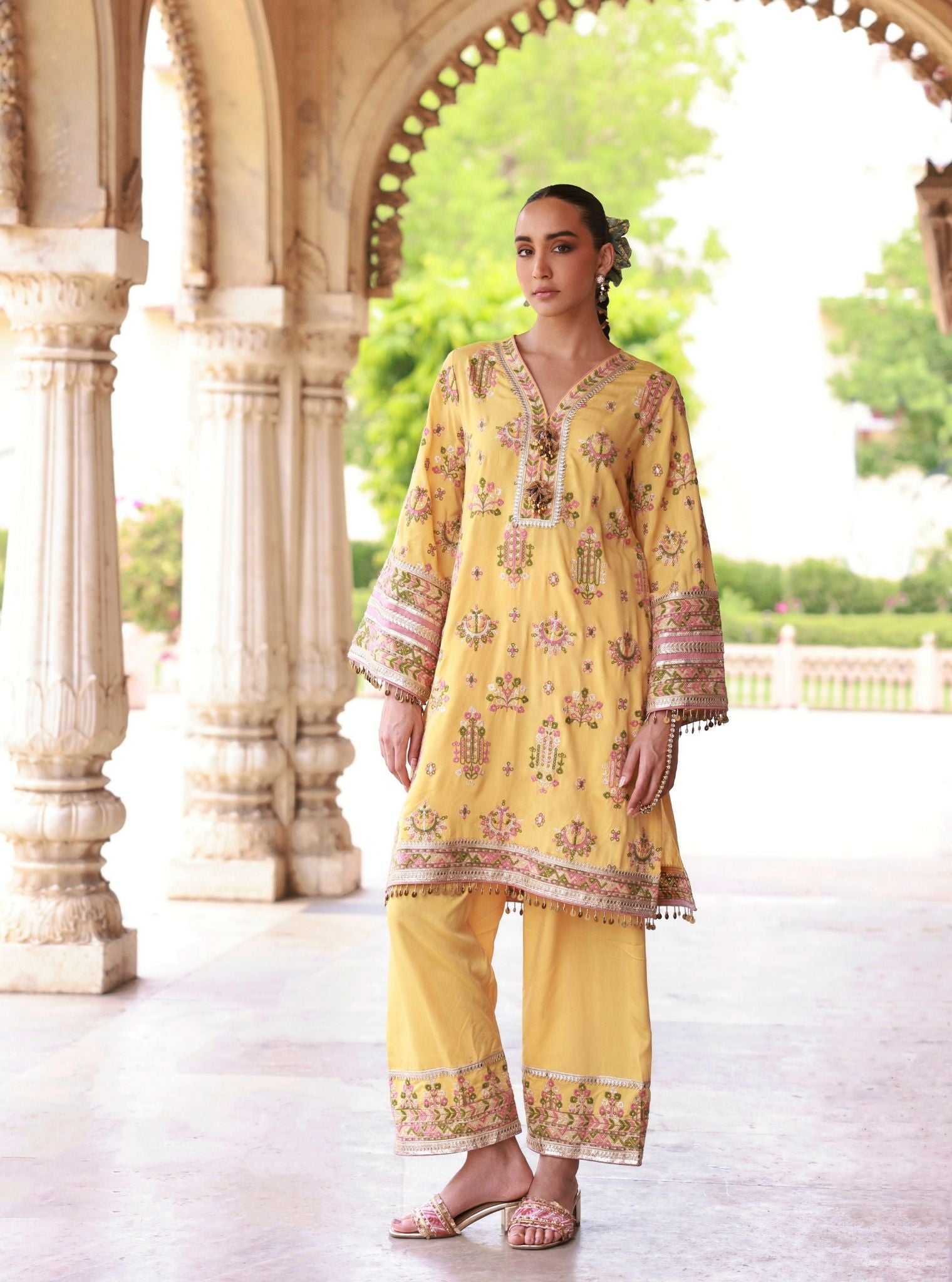Noreya Lawn Mustard Kurta Set