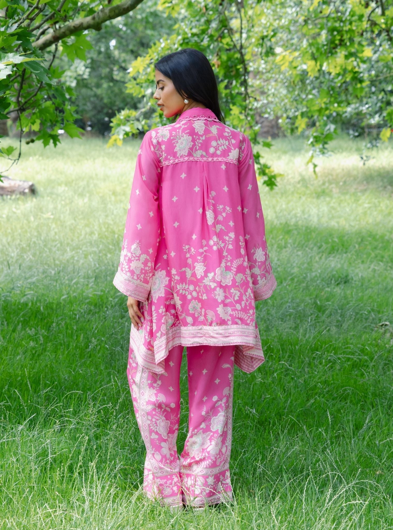 Odelle Lawn Printed Fuchsia Shirt Set