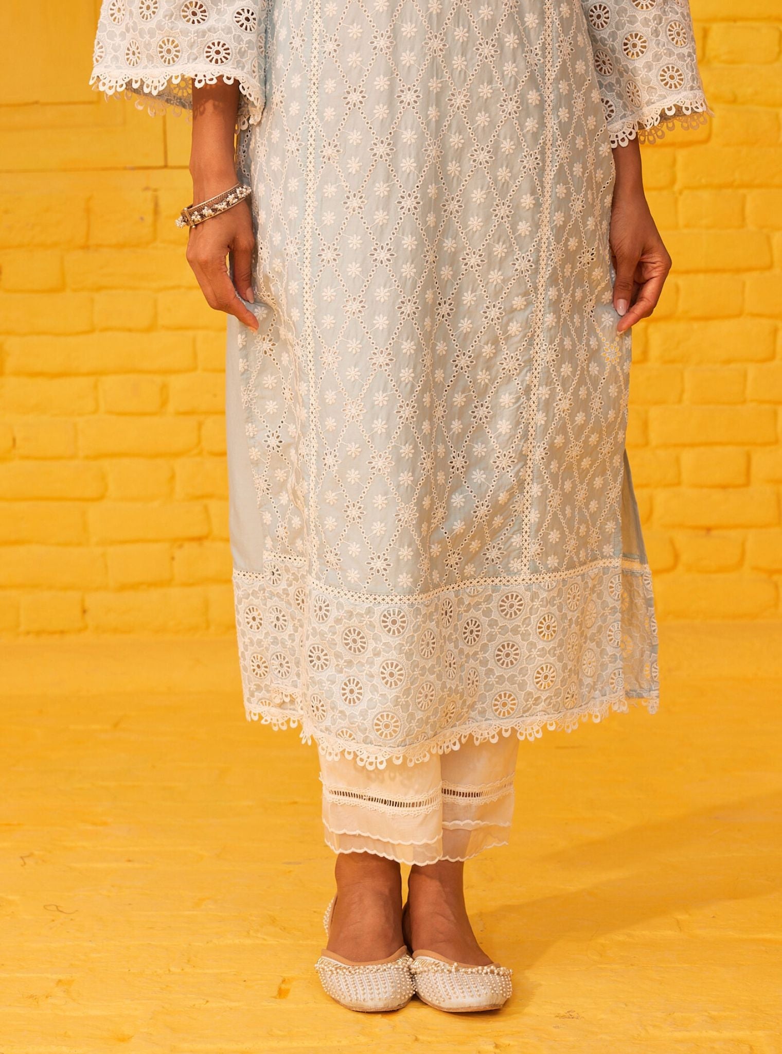 Asti Supima Cotton Light Blue Kurta Set