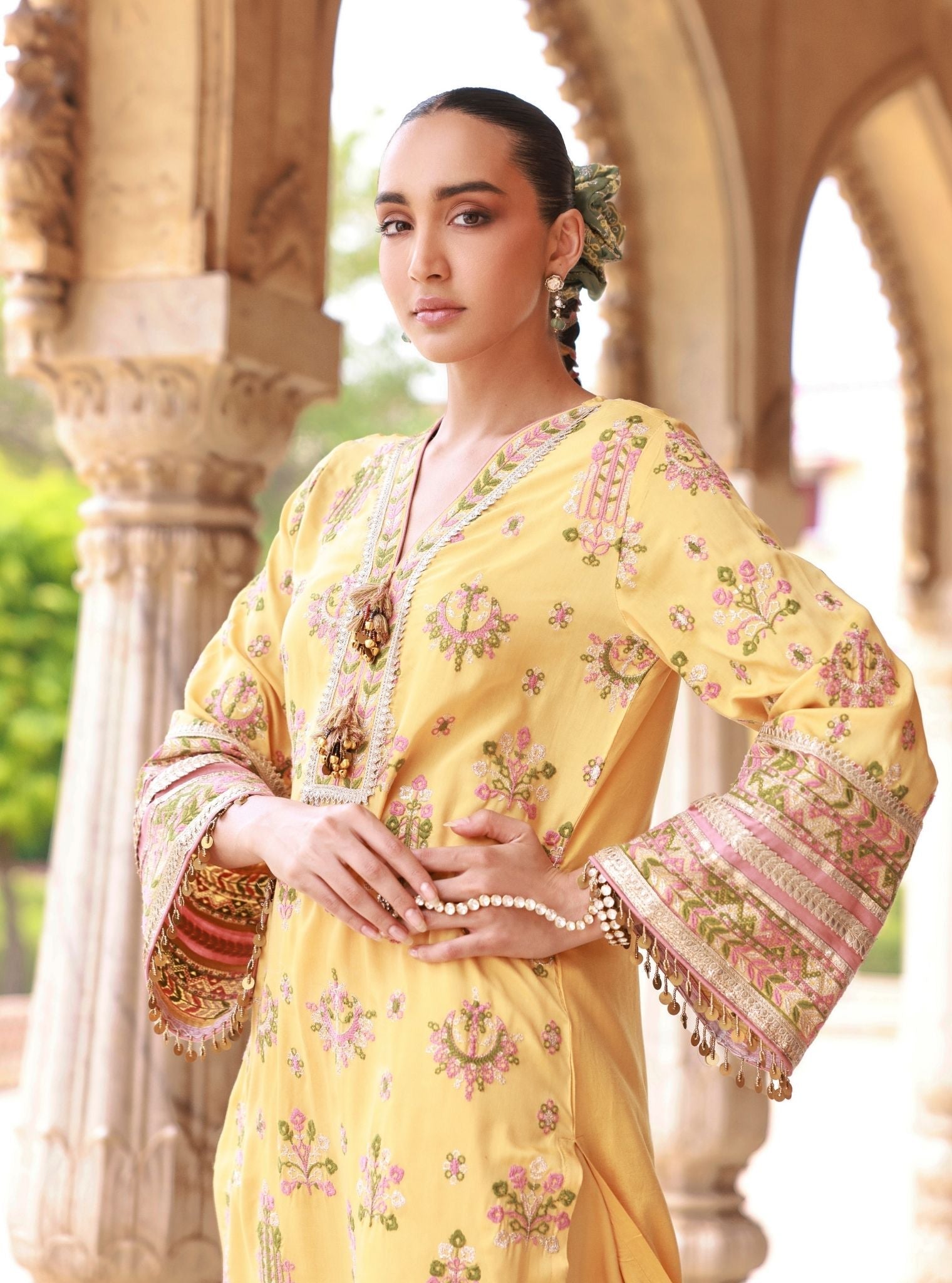 Noreya Lawn Mustard Kurta Set