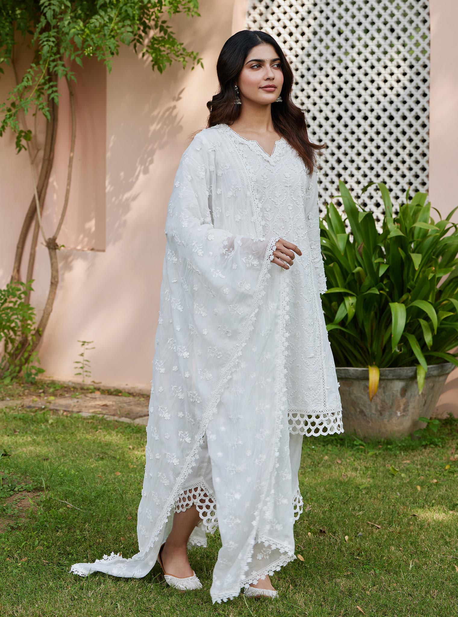 Kainat Supima Cotton Off White Kurta Set