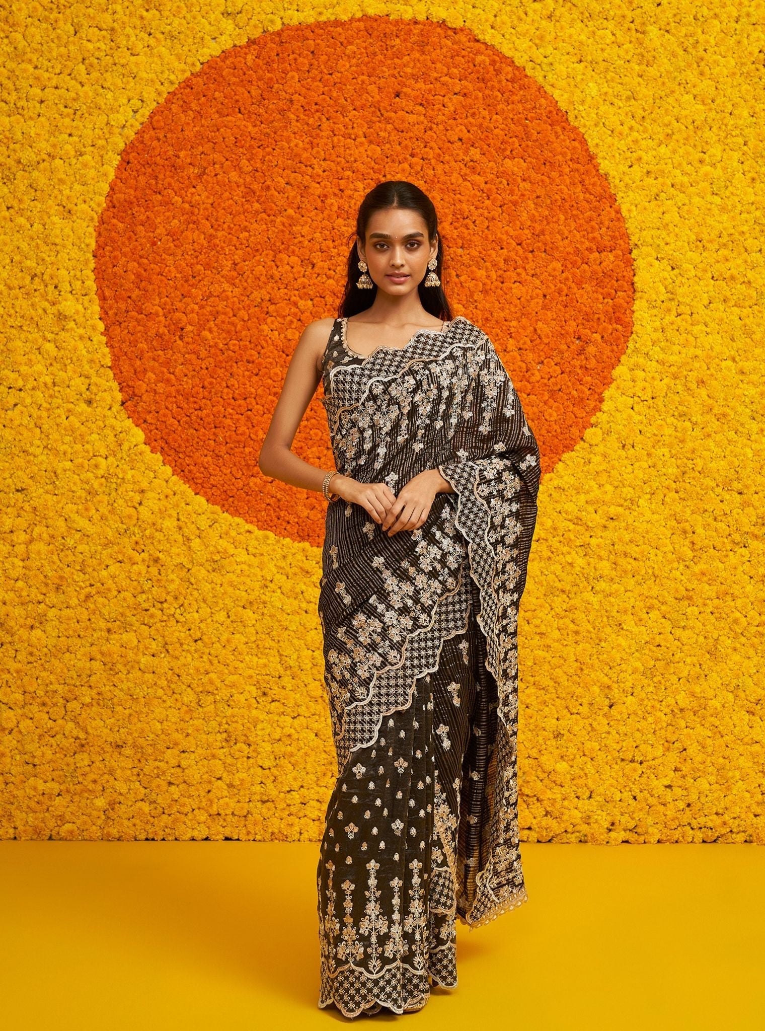 Khairiyat Banarsi + Royal Tissue Black Saree
