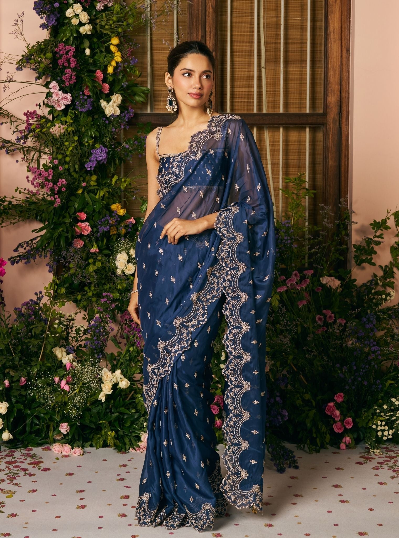 Albela Organza Navy Saree