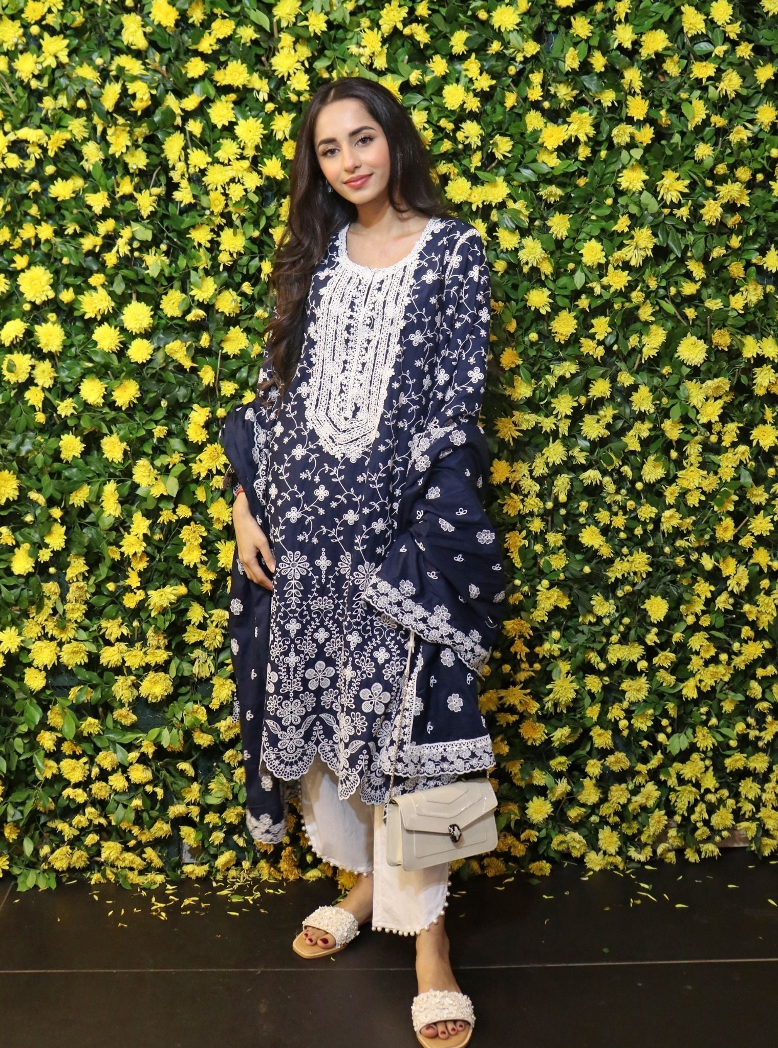 Gauri Supima Cotton Navy Kurta Set