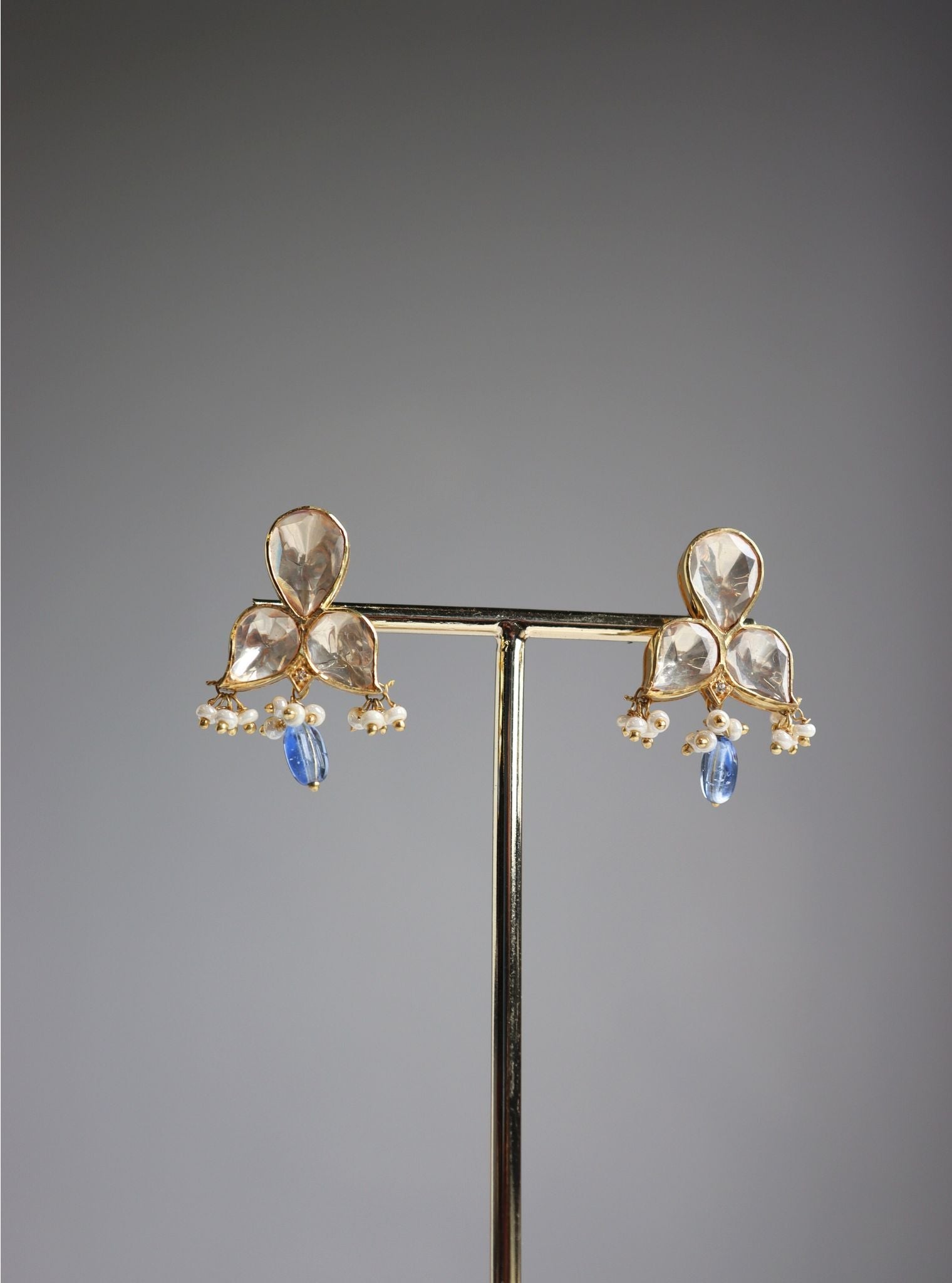 Pure Silver Drishti Blue Earring