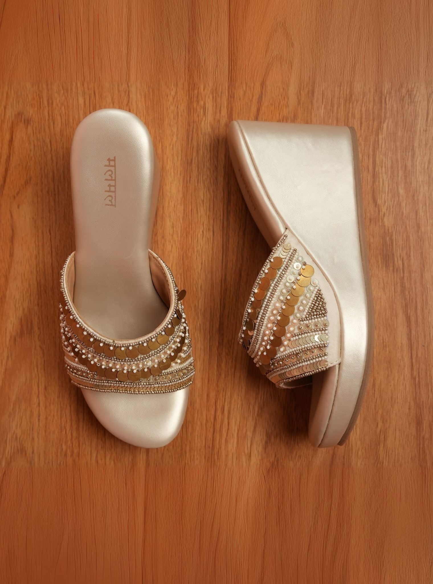 Ariel Gold Vegan Wedge Heel