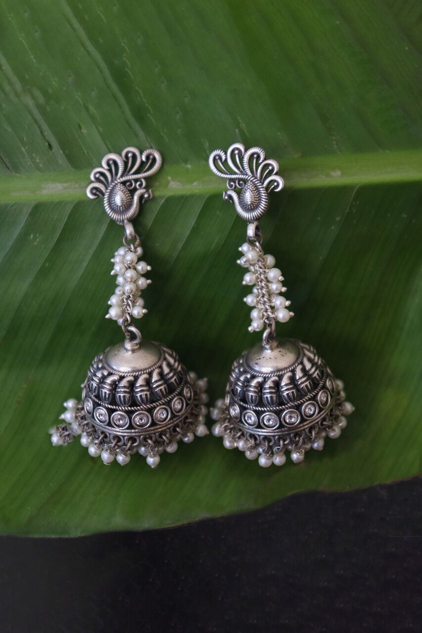 Pure Silver Heerak Jhumka