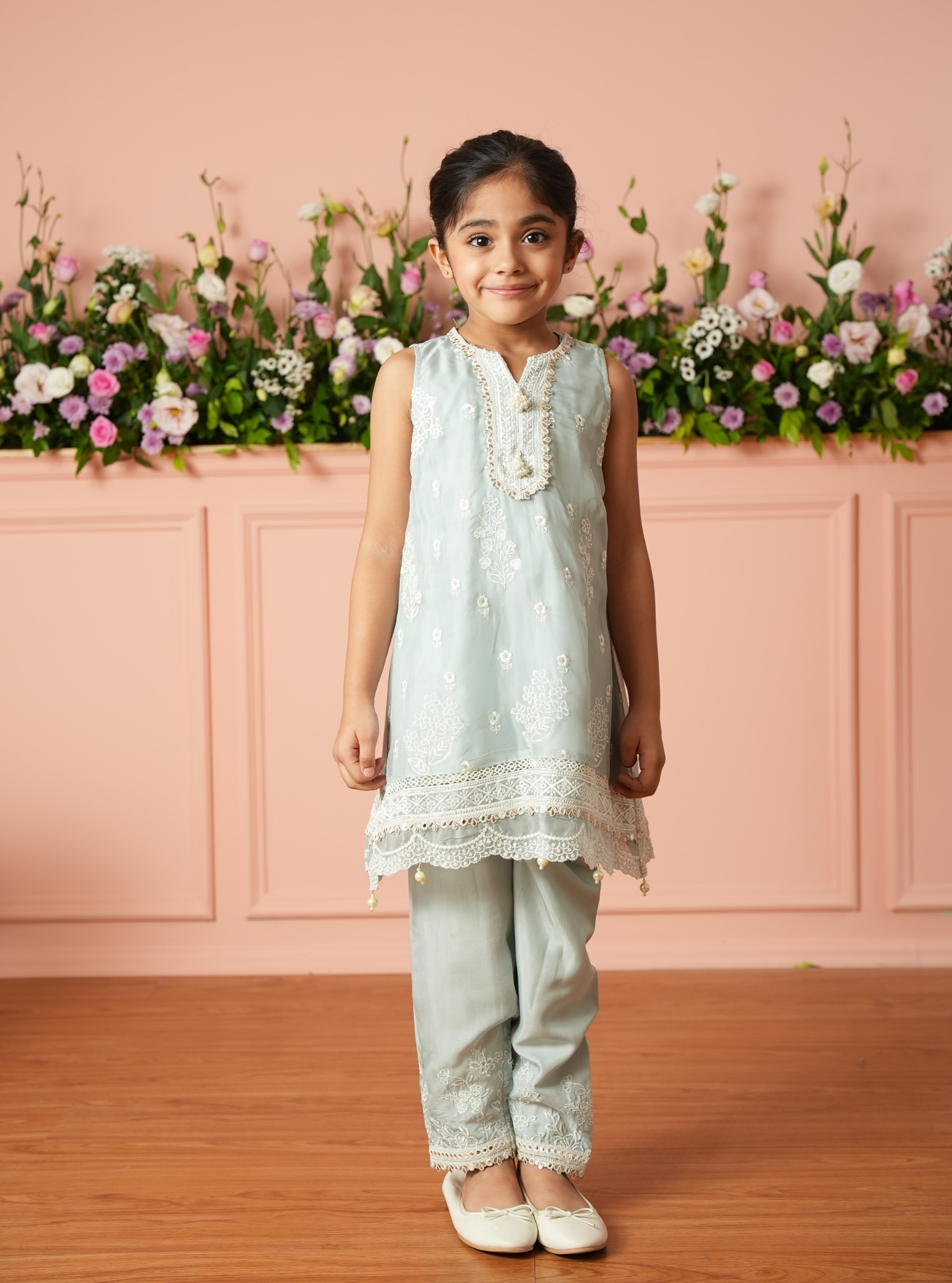 Eirlys Organza Light Blue Kurta Set