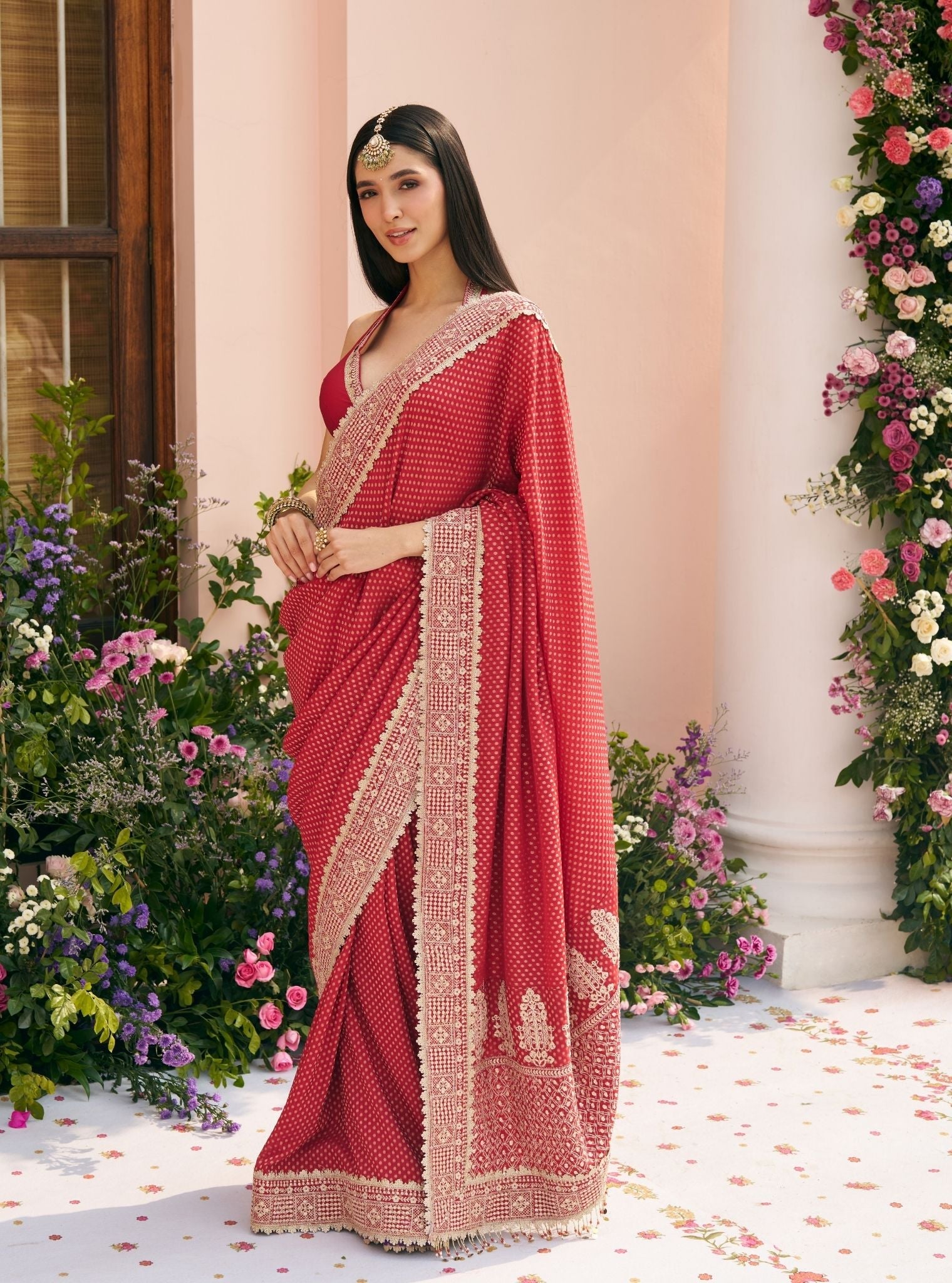 Pankhuri Banarasi Red Saree