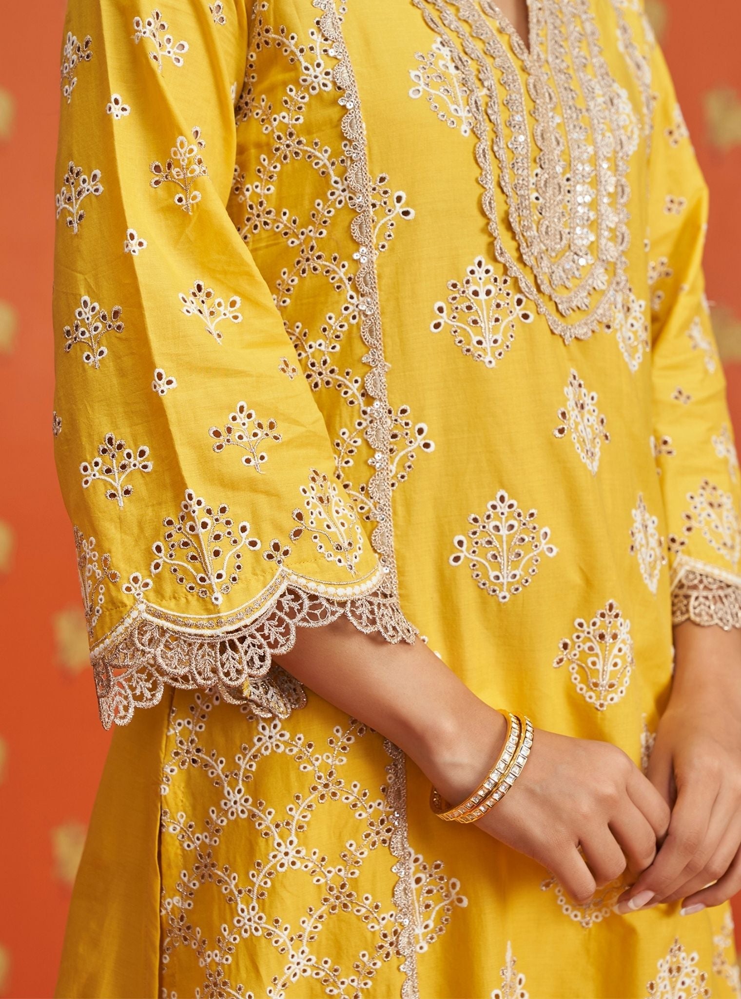 Itsara Supima Cotton Yellow Kurta Set