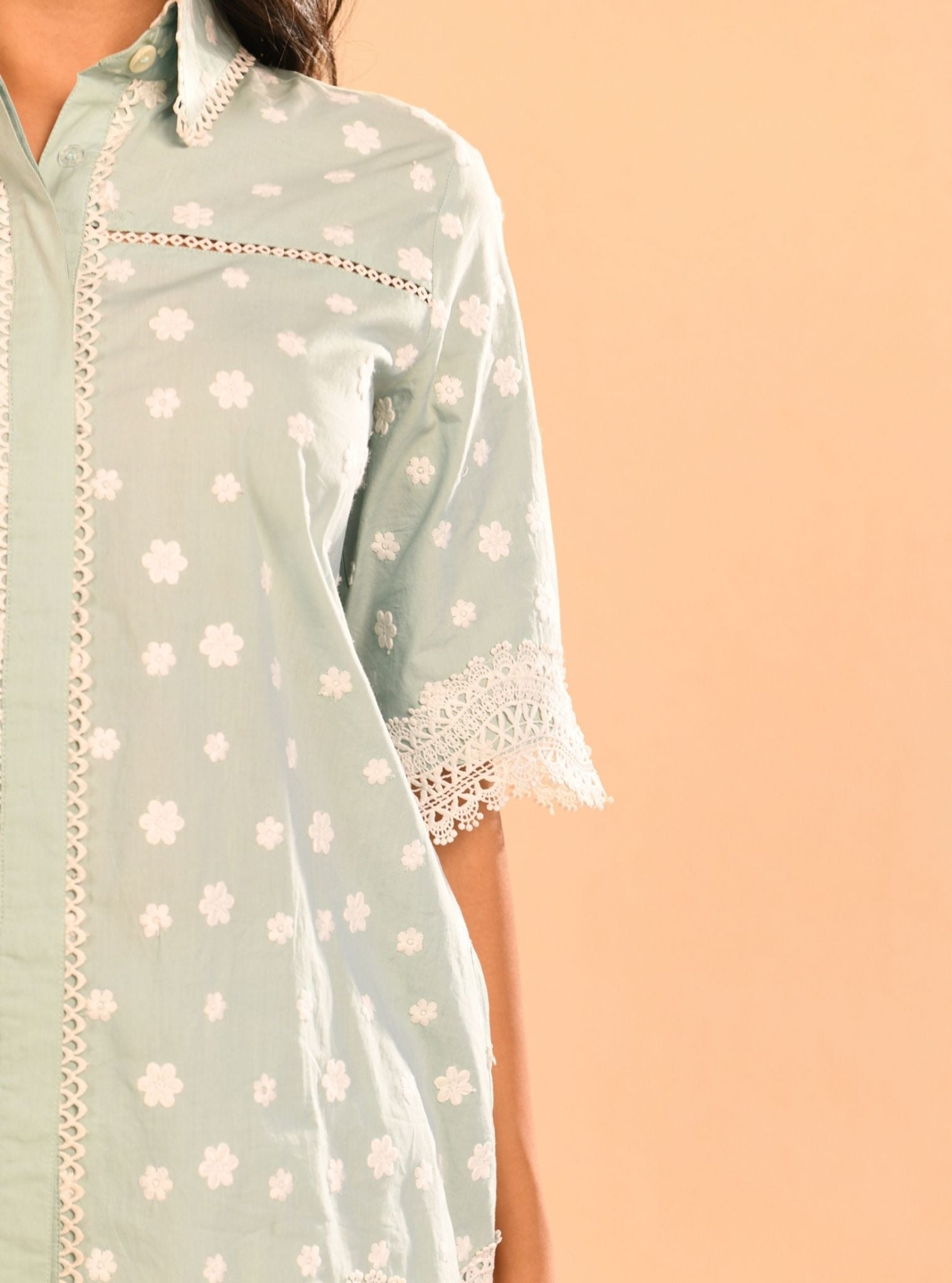 Zain Supima Cotton Teal Blue Co-ord Set