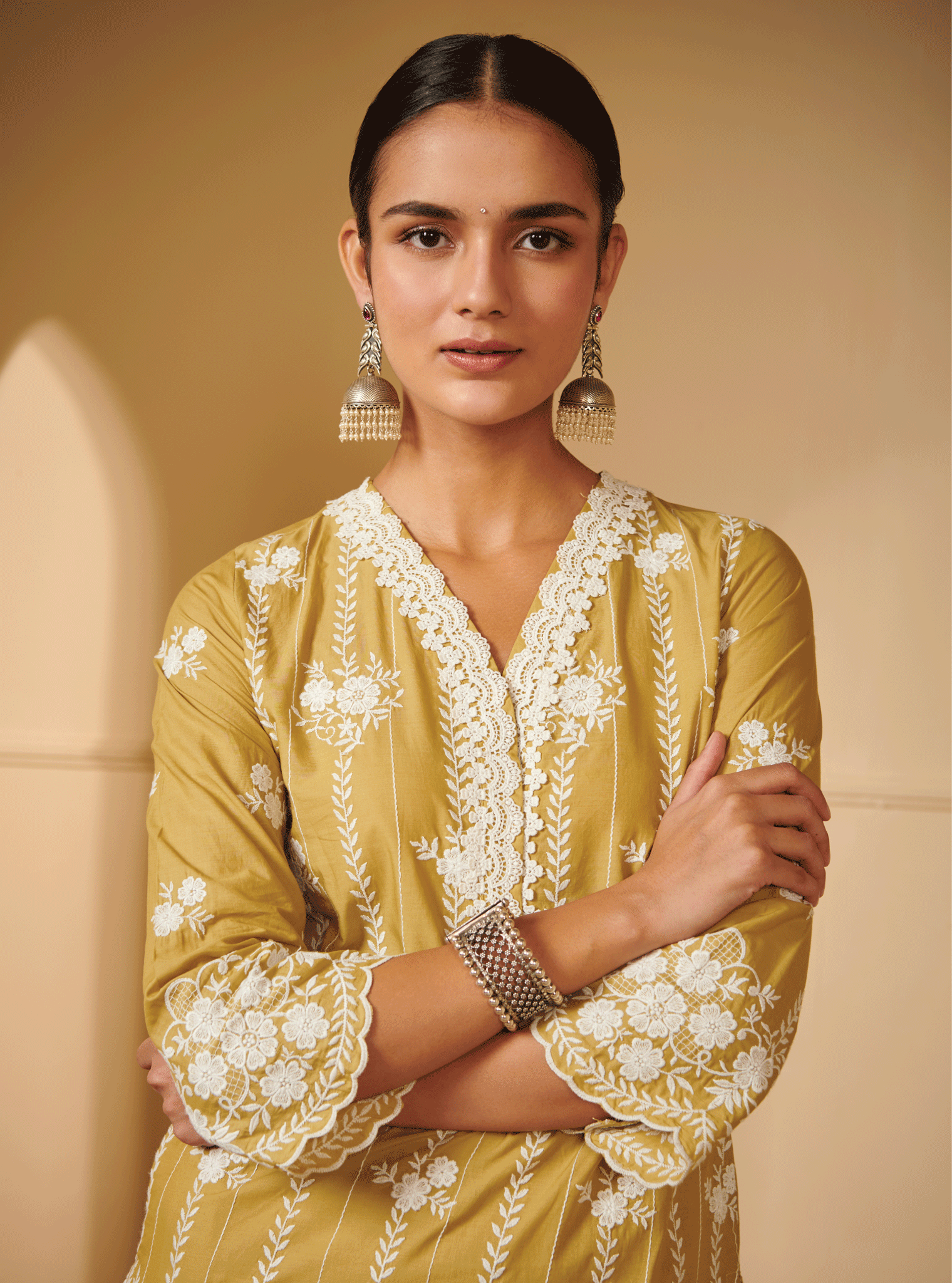 Dhansiri Supima Cotton Green Kurta Set