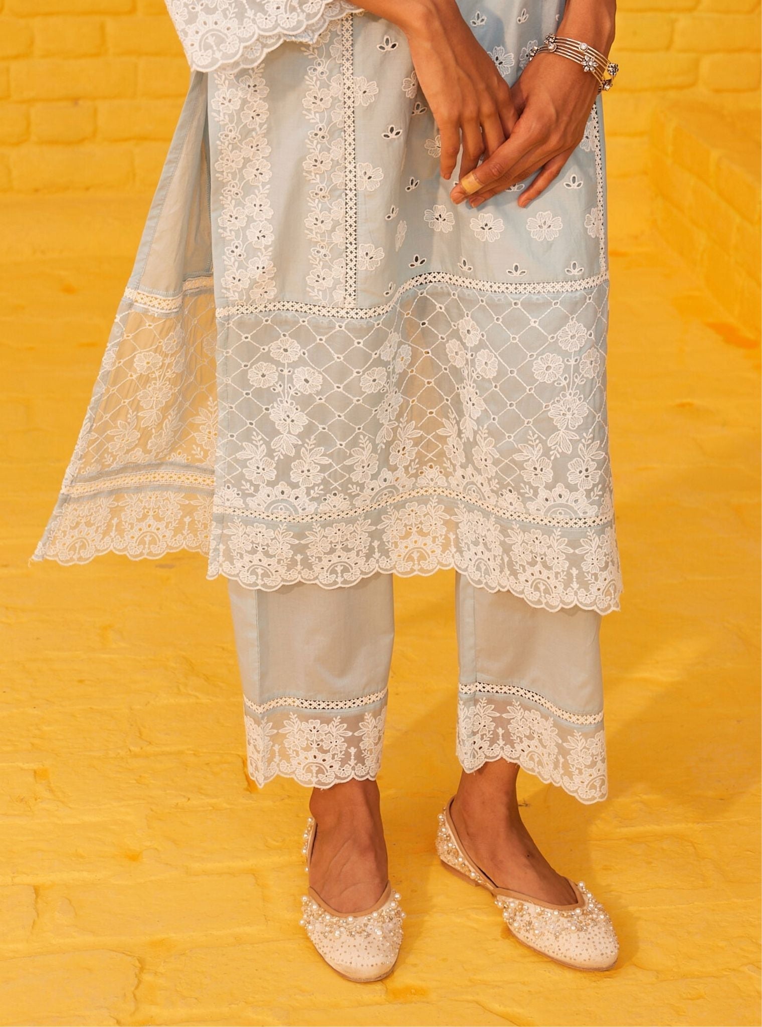 Tamaya Supima Cotton Light Blue Kurta Set