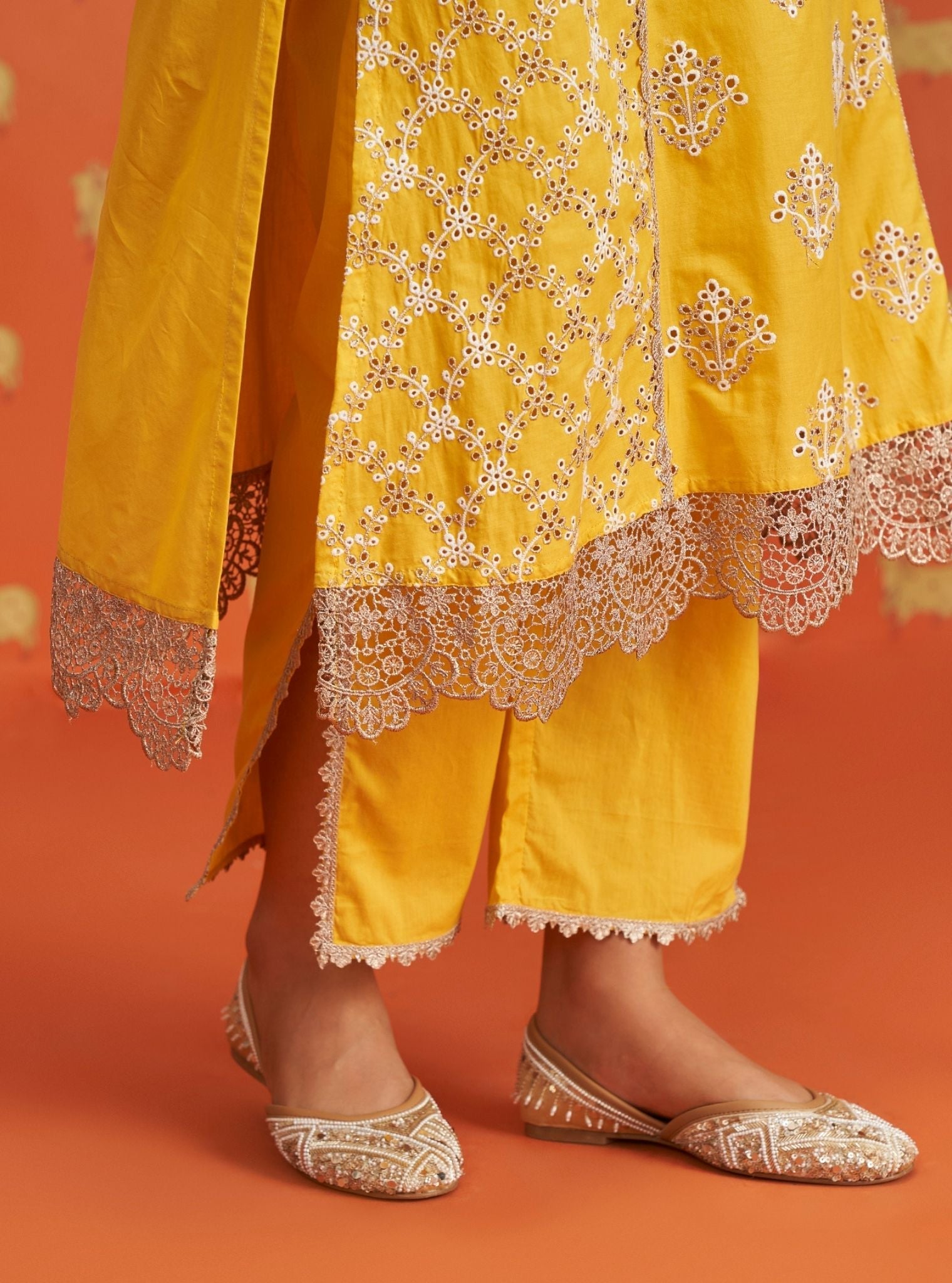 Itsara Supima Cotton Yellow Kurta Set
